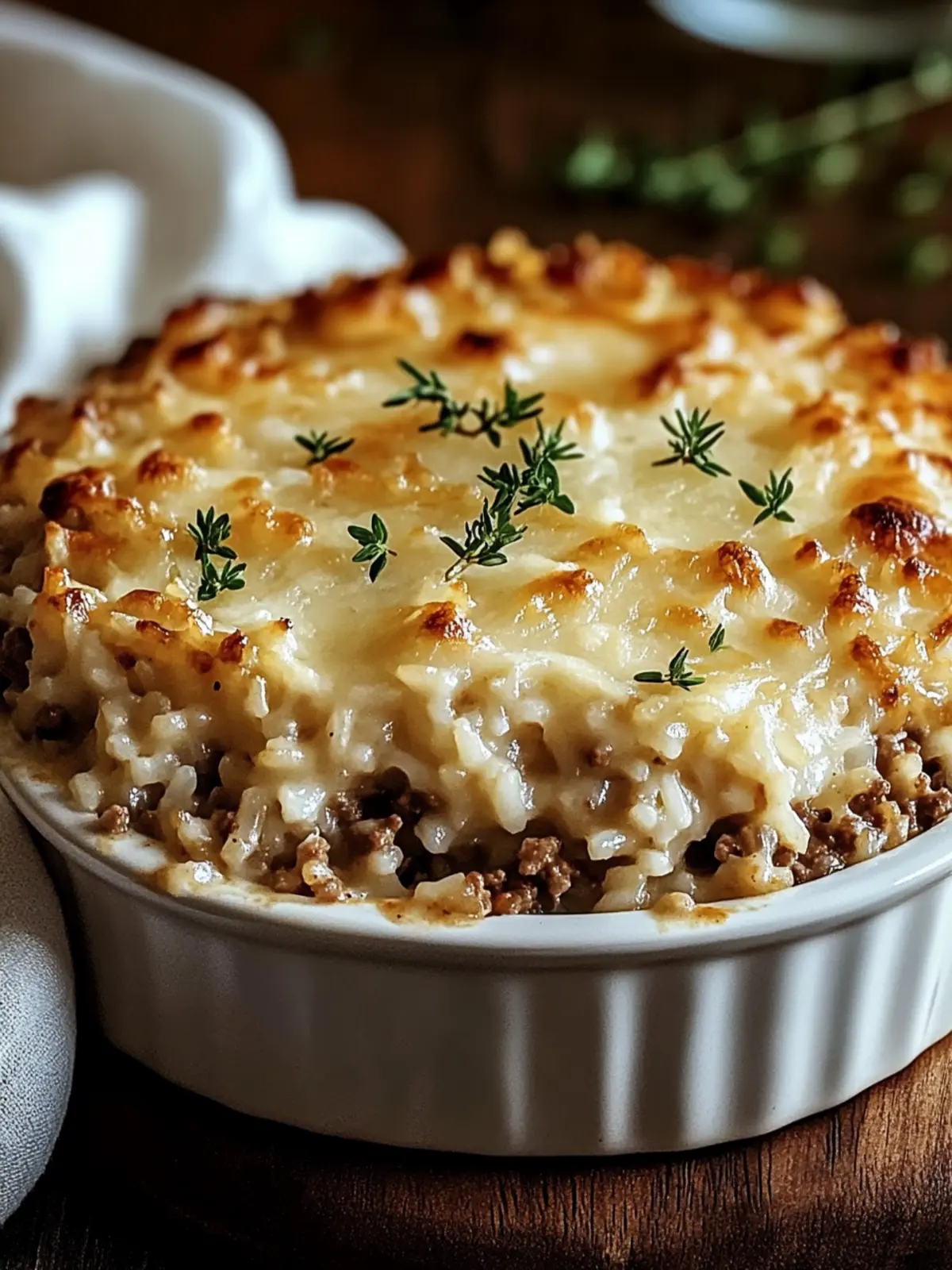 Savory French Onion Ground Beef and Rice Casserole Magic 2 Savory French Onion Ground Beef and Rice Casserole