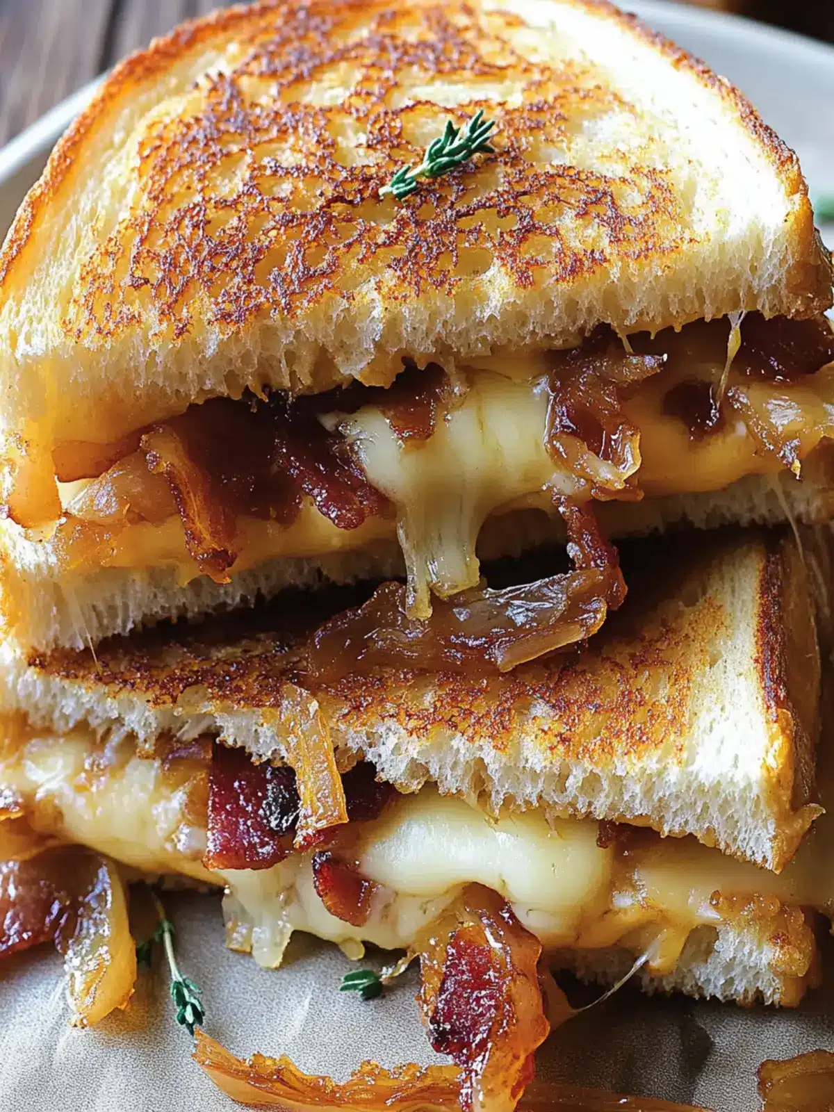 Ultimate Bacon and Caramelized Onion Grilled Cheese Sandwiches 4 Bacon and Caramelized Onion Grilled Cheese Sandwiches