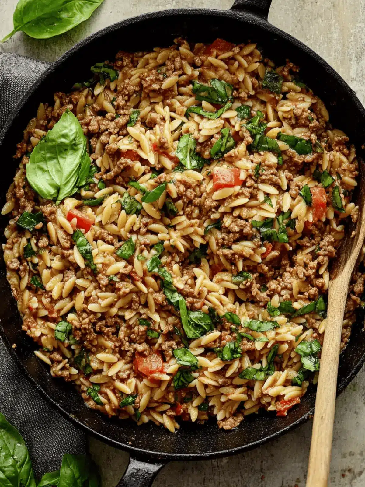 Delicious Ground Beef Orzo Skillet Ready in 30 Minutes! 2 Ground Beef Orzo Skillet