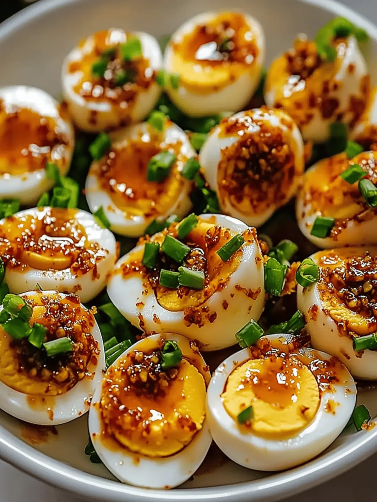 Fiery Spicy Chili Garlic Deviled Eggs for Unforgettable Appetizers 4 Spicy Chili Garlic Deviled Eggs