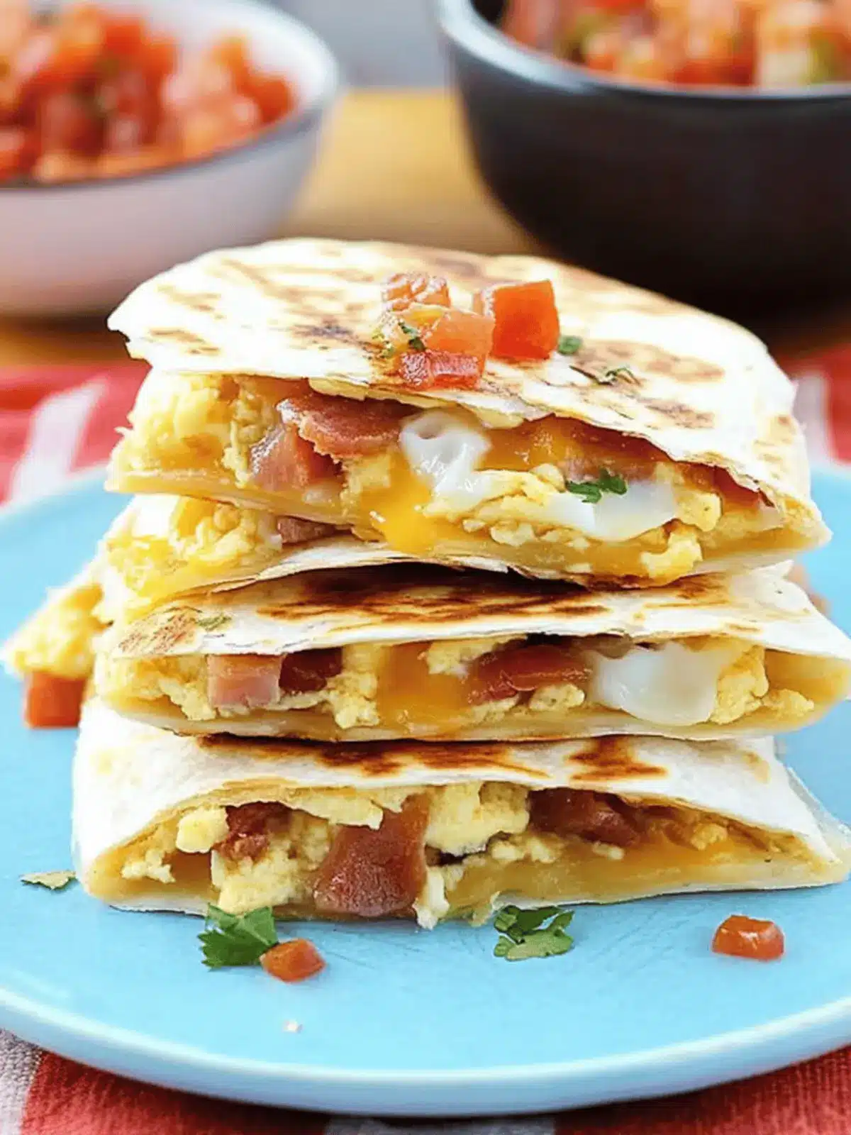 Bacon Egg and Cheese Breakfast Quesadillas Ready in Minutes 4 Bacon Egg and Cheese Breakfast Quesadillas