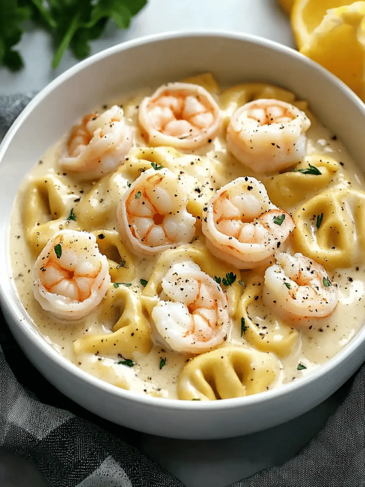 Creamy Shrimp Tortellini Alfredo Ready in 30 Minutes 4 Shrimp Tortellini Alfredo