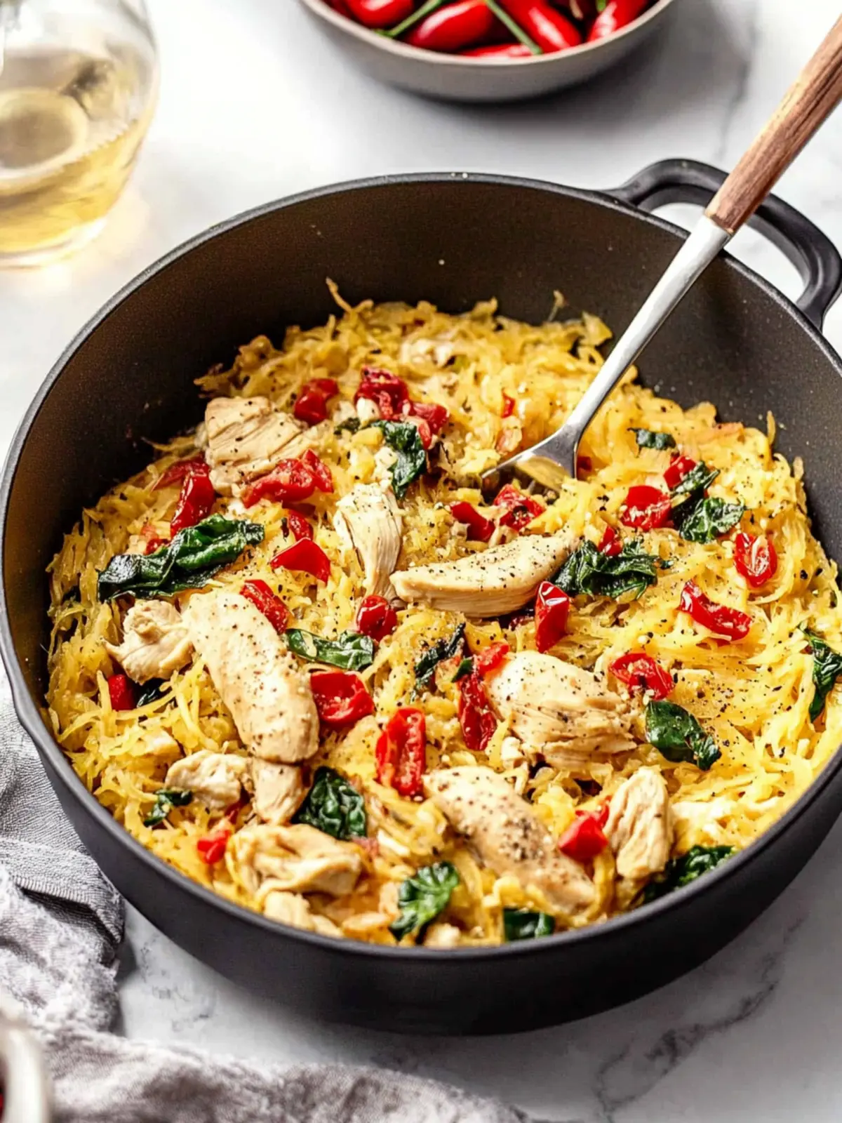 Creamy Tuscan Chicken and Spaghetti Squash You'll Crave 4 Tuscan Chicken and Spaghetti Squash