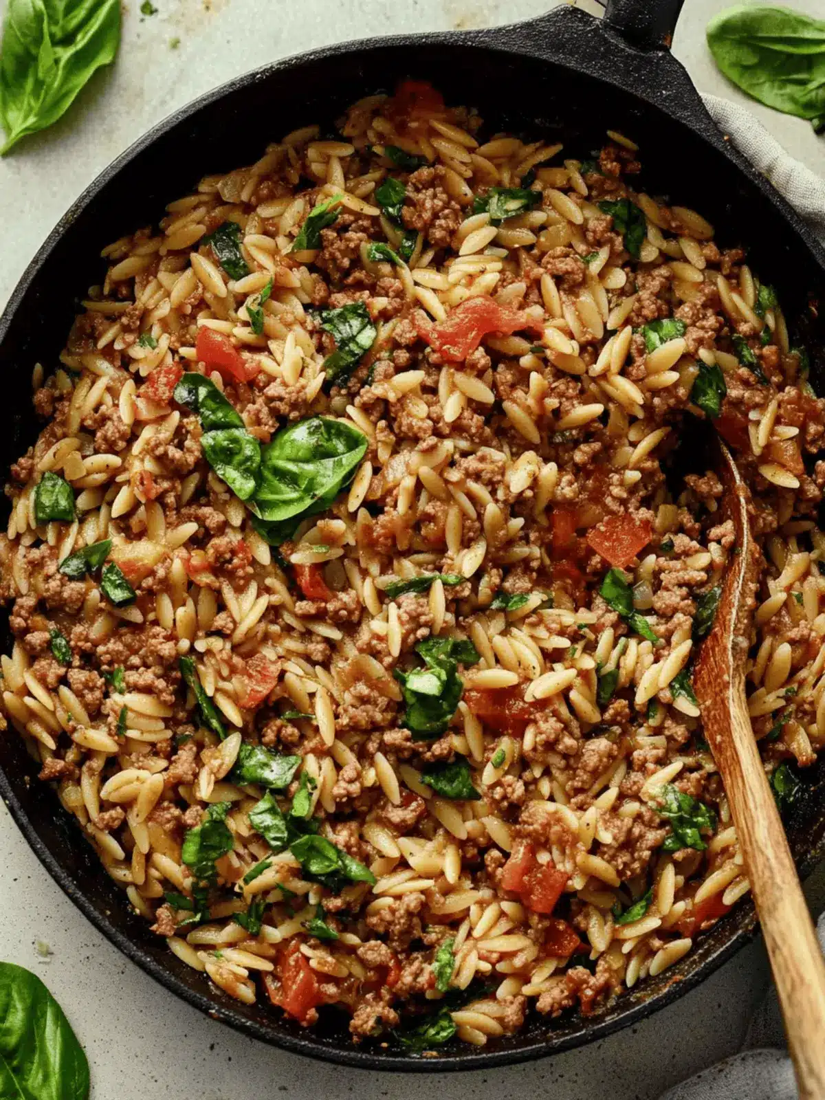 Delicious Ground Beef Orzo Skillet Ready in 30 Minutes! 3 Ground Beef Orzo Skillet