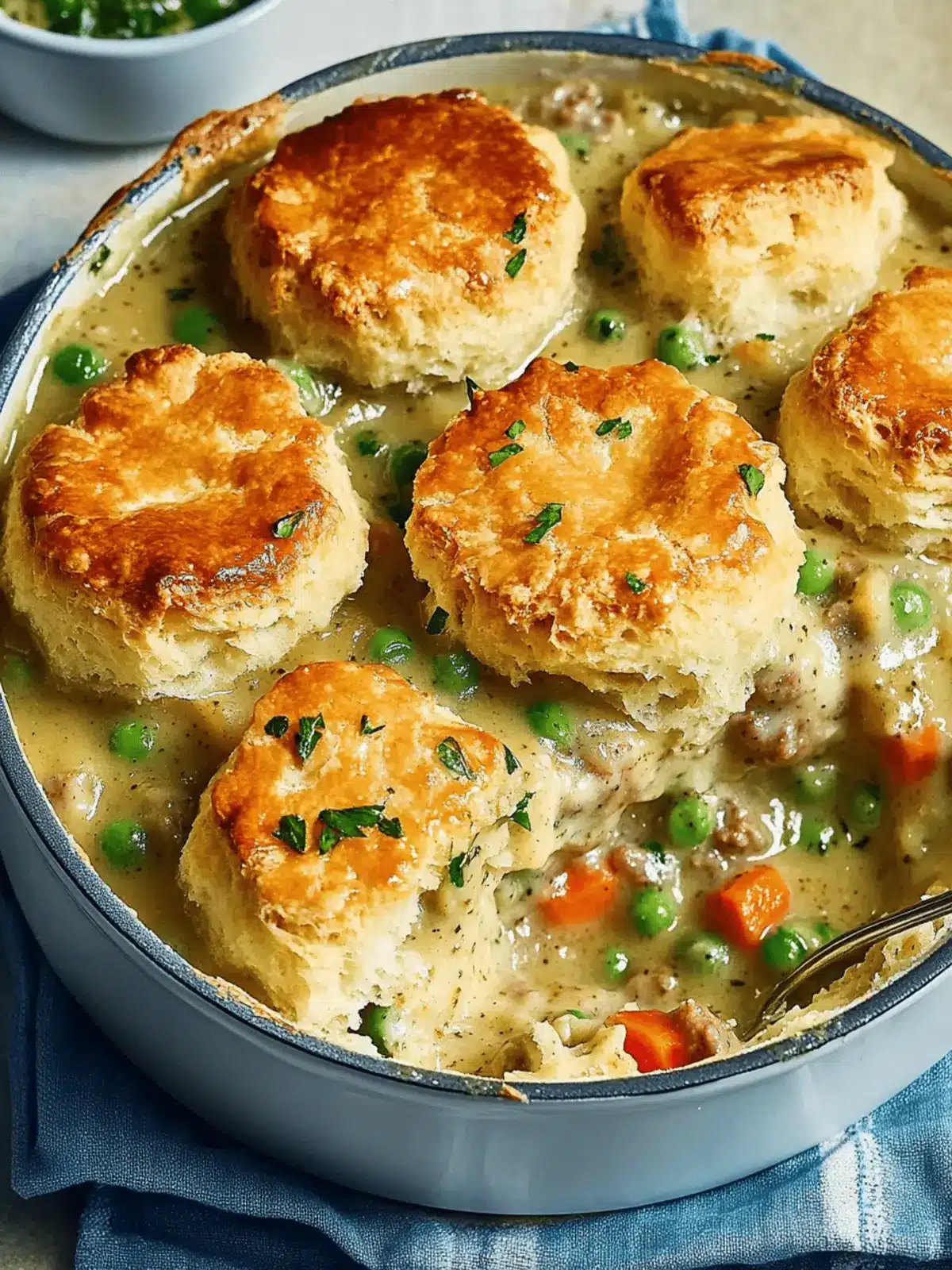 Easy Breakfast Pot Pie with Sausage Gravy & Biscuit Topping Bliss 4 Easy Breakfast Pot Pie with Sausage Gravy & Biscuit Topping