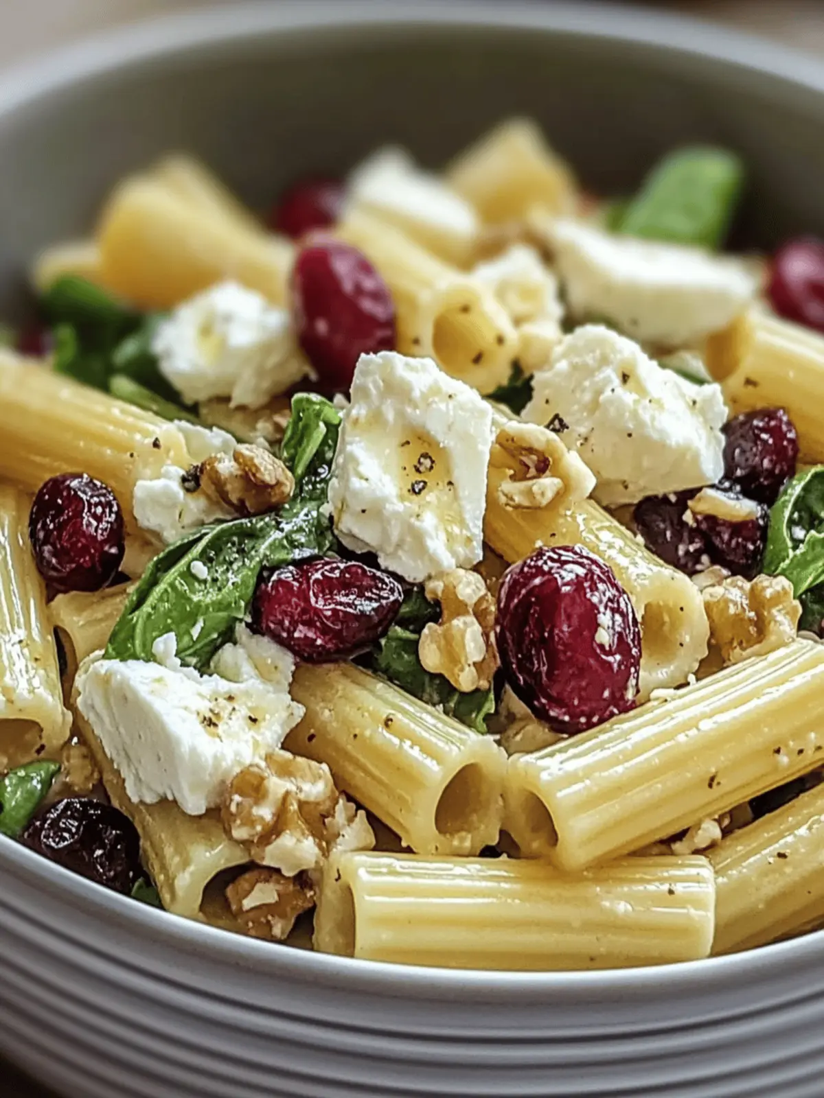Feta Cranberry Rigatoni Salad with Bright Lemon Vinaigrette 2 Feta Cranberry Rigatoni Salad with Lemon Vinaigrette