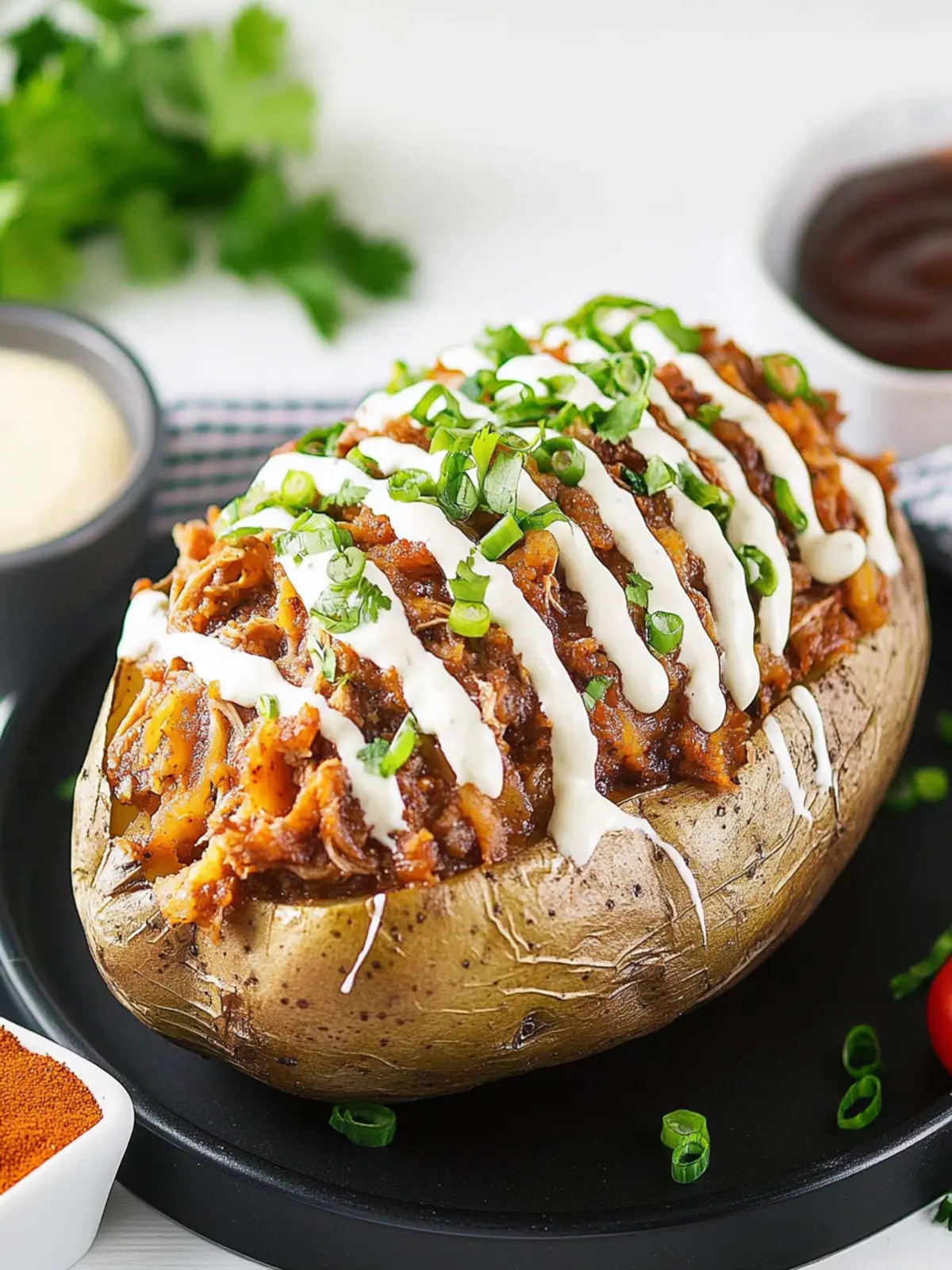 Loaded Baked Potato with Pulled Pork for the Ultimate Comfort Food 4 Loaded Baked Potato with Pulled Pork