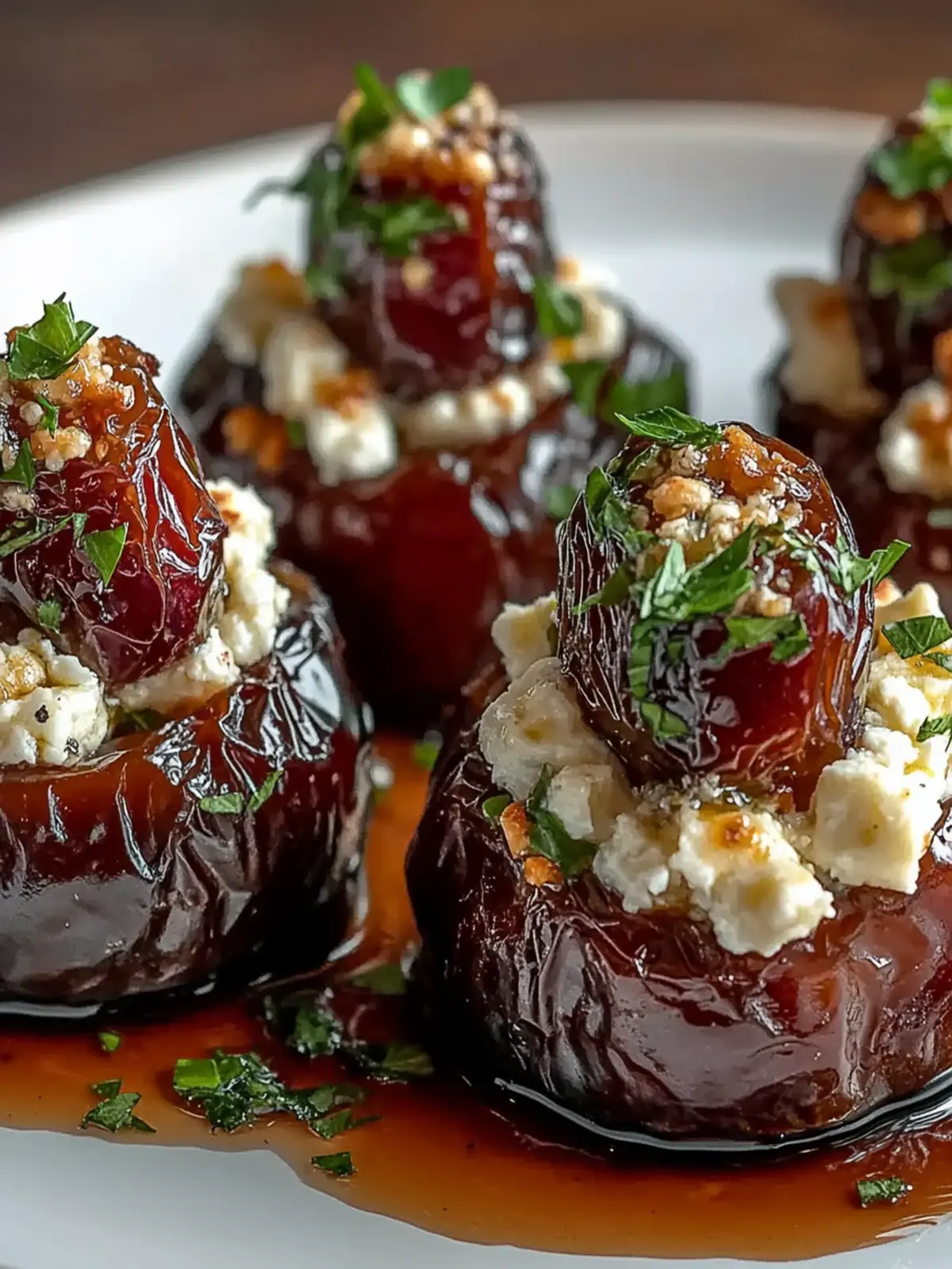 Delicious Feta-Parmesan Stuffed Dates with Honey-Walnut Crunch 4 Feta-Parmesan Stuffed Dates