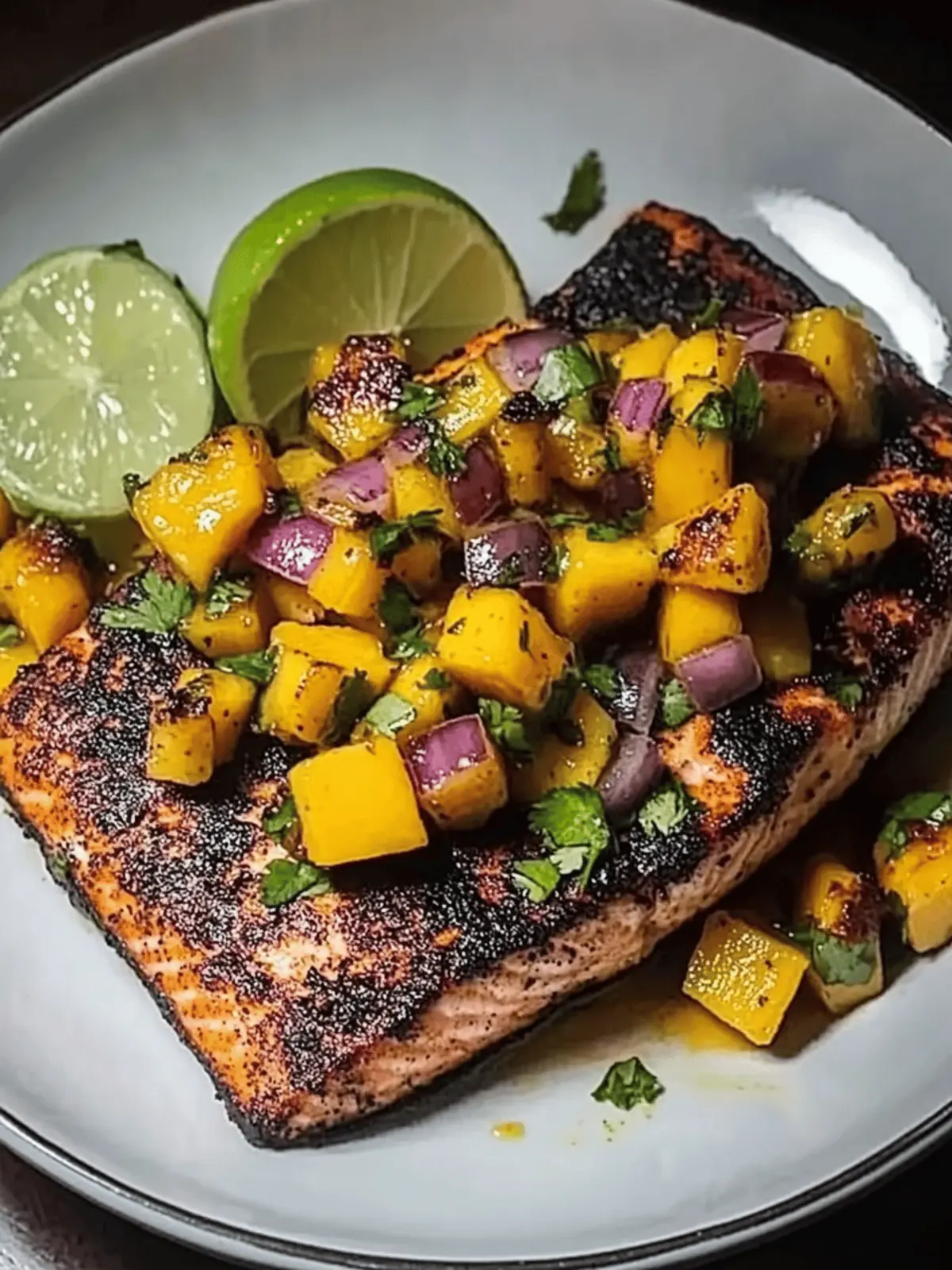 Savor Blackened Salmon with Mango Salsa A Tropical Delight 2 Blackened Salmon with Mango Salsa