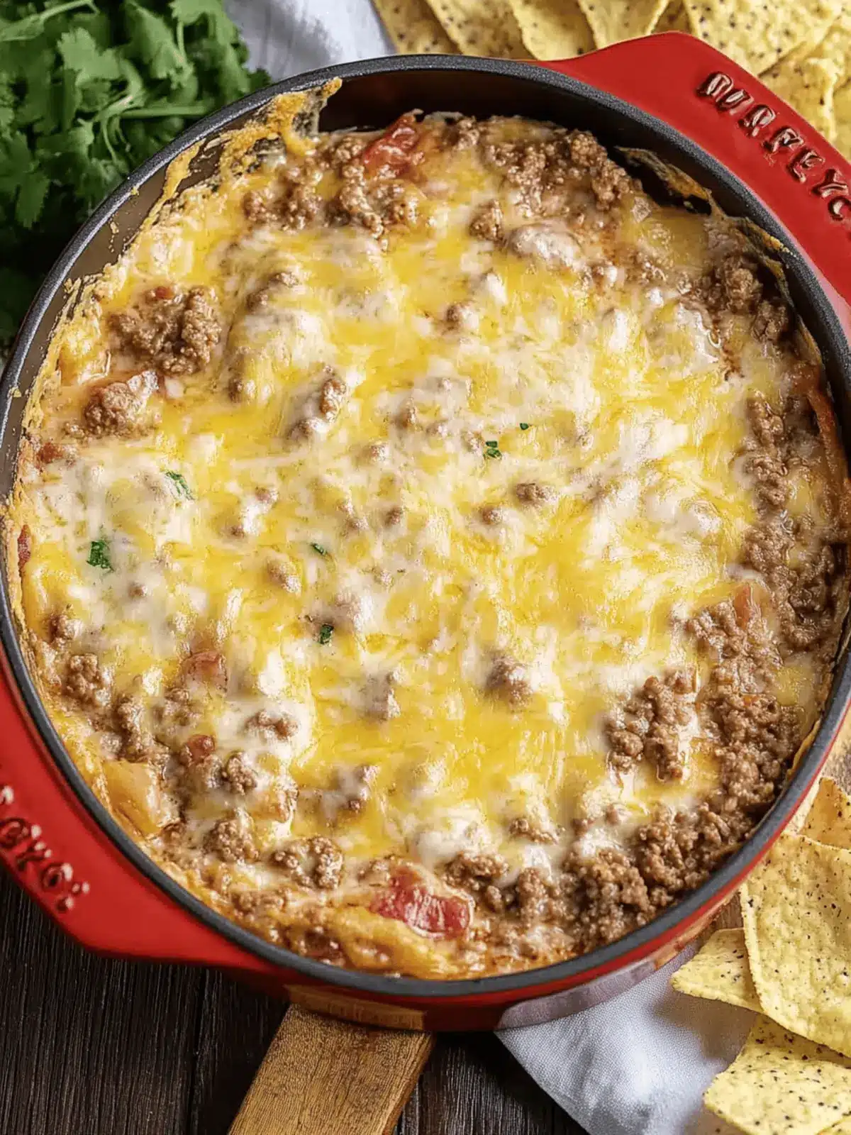 Irresistible Cheesy Ground Beef Dip for Your Game Day Feast 3 Cheesy Ground Beef Dip