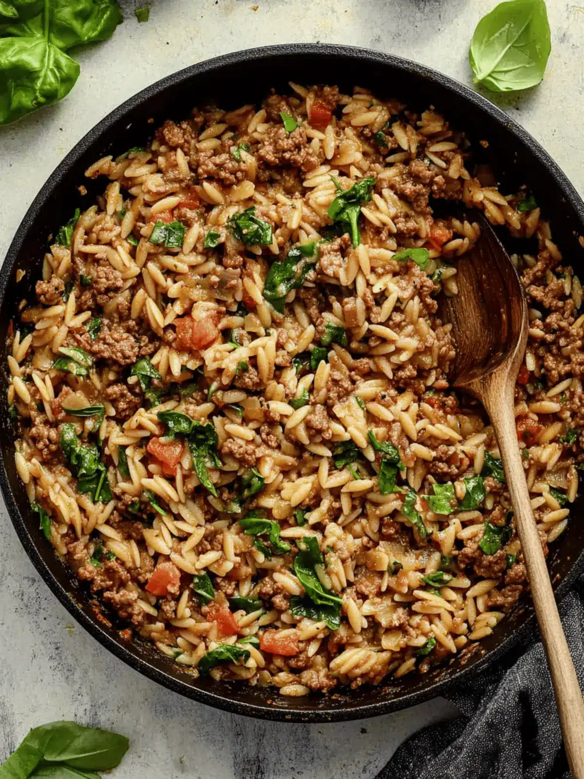 Delicious Ground Beef Orzo Skillet Ready in 30 Minutes! 4 Ground Beef Orzo Skillet