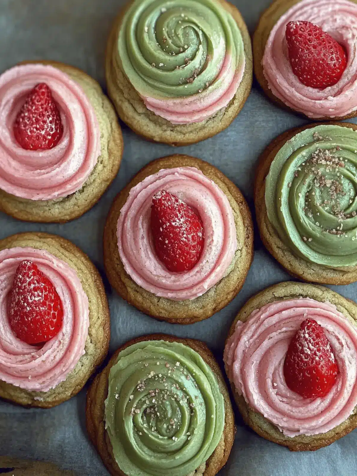 Irresistibly Soft Strawberry Matcha Cookies with Frosting 3 Strawberry Matcha Cookies