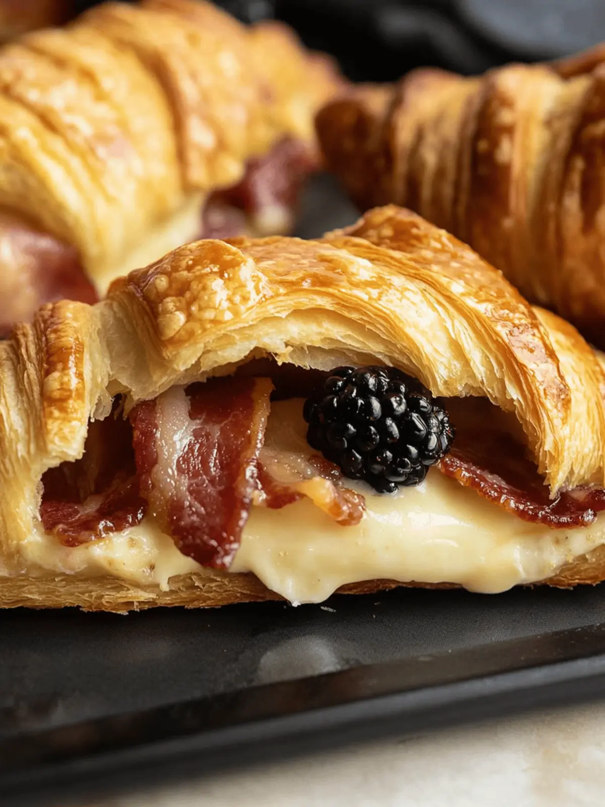Savor Brie, Blackberry, and Bacon Filled Croissants Today 2 Brie, Blackberry and Bacon Filled Croissants