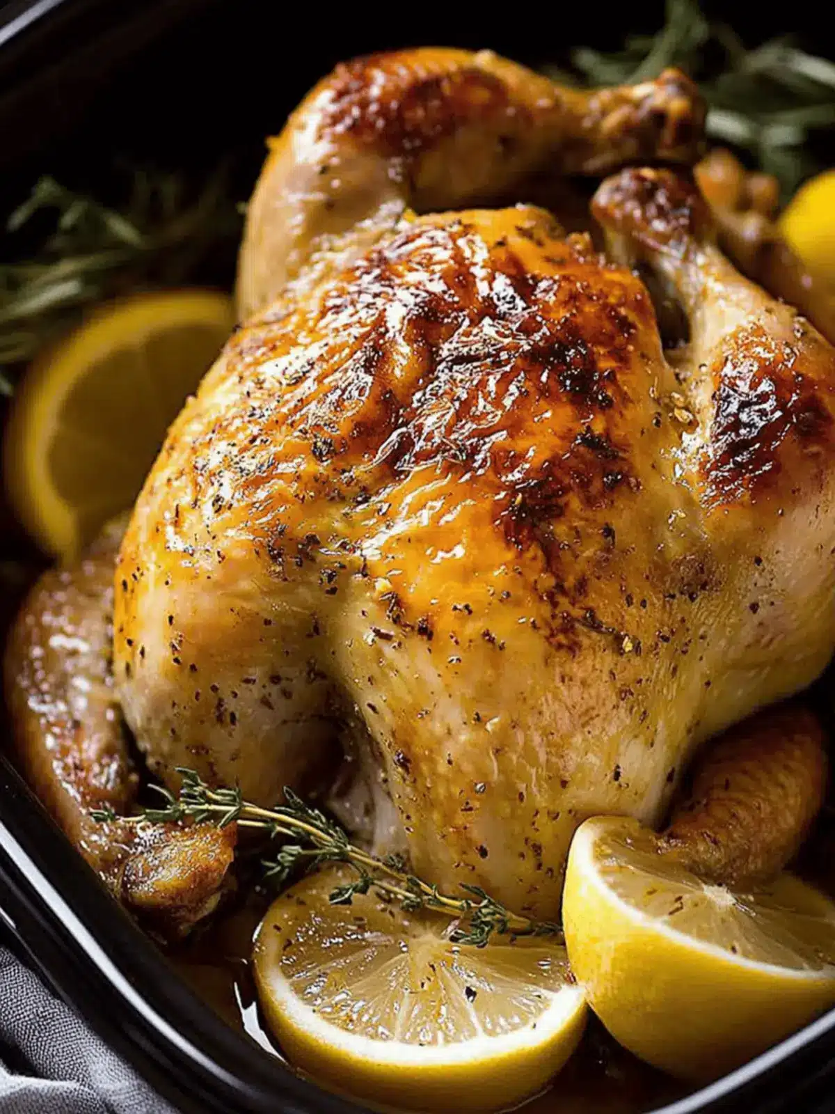 Lemon Garlic Slow Cooker Roast Chicken That's Simply Irresistible 2 Lemon Garlic SLOW COOKER Roast Chicken