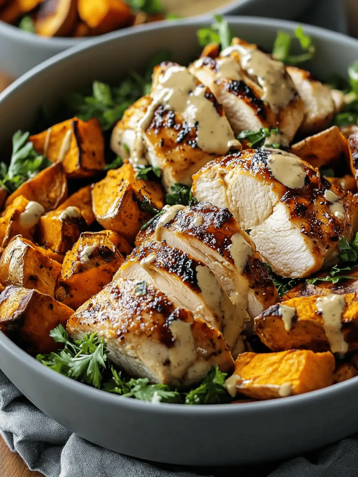 Maple Dijon Chicken & Roasted Sweet Potato Bowl Bliss 4 Maple Dijon Chicken & Roasted Sweet Potato