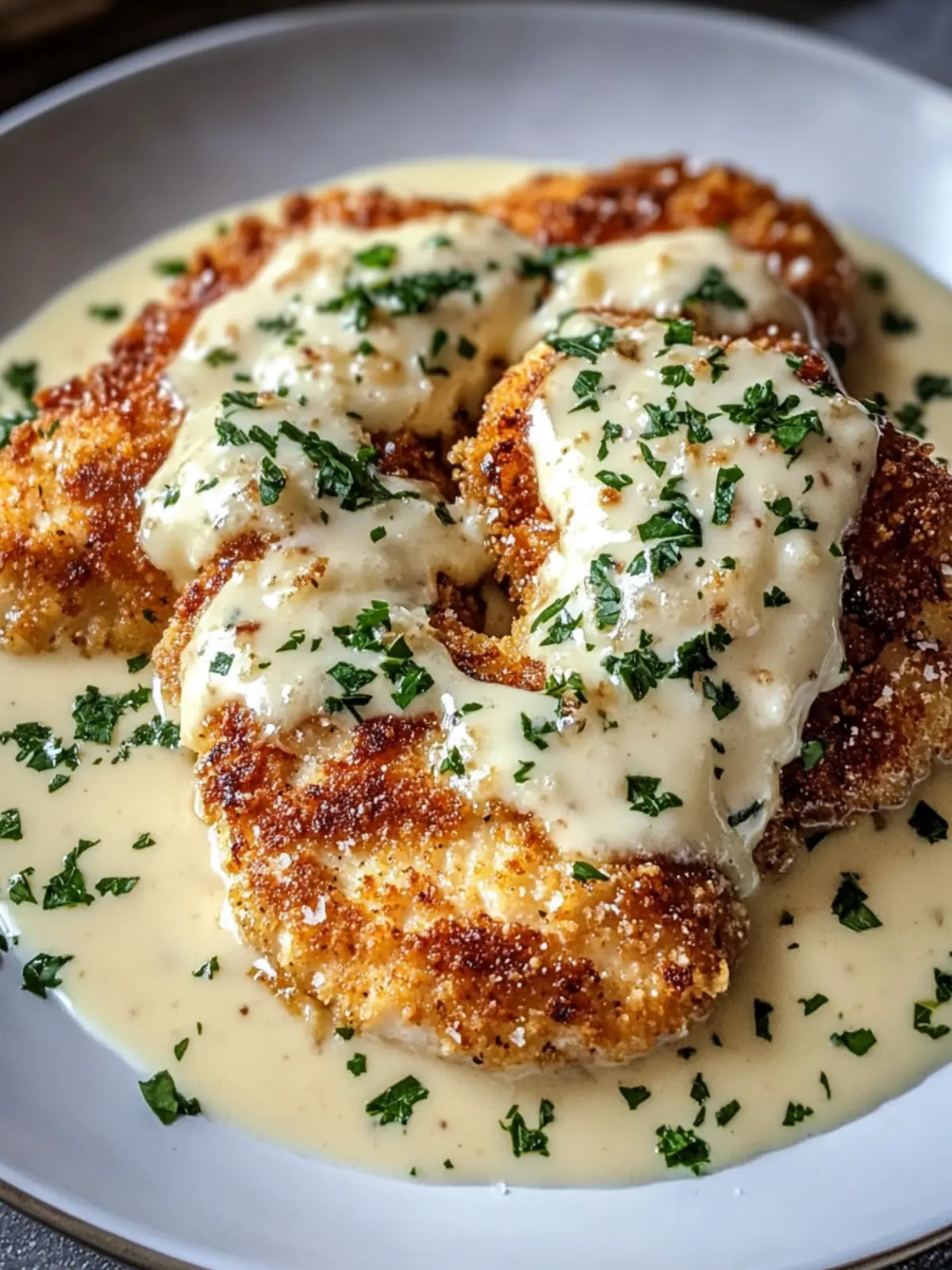 Crispy Parmesan Chicken with Garlic Cream Sauce Magic 4 Crispy Parmesan Chicken with Garlic Cream Sauce