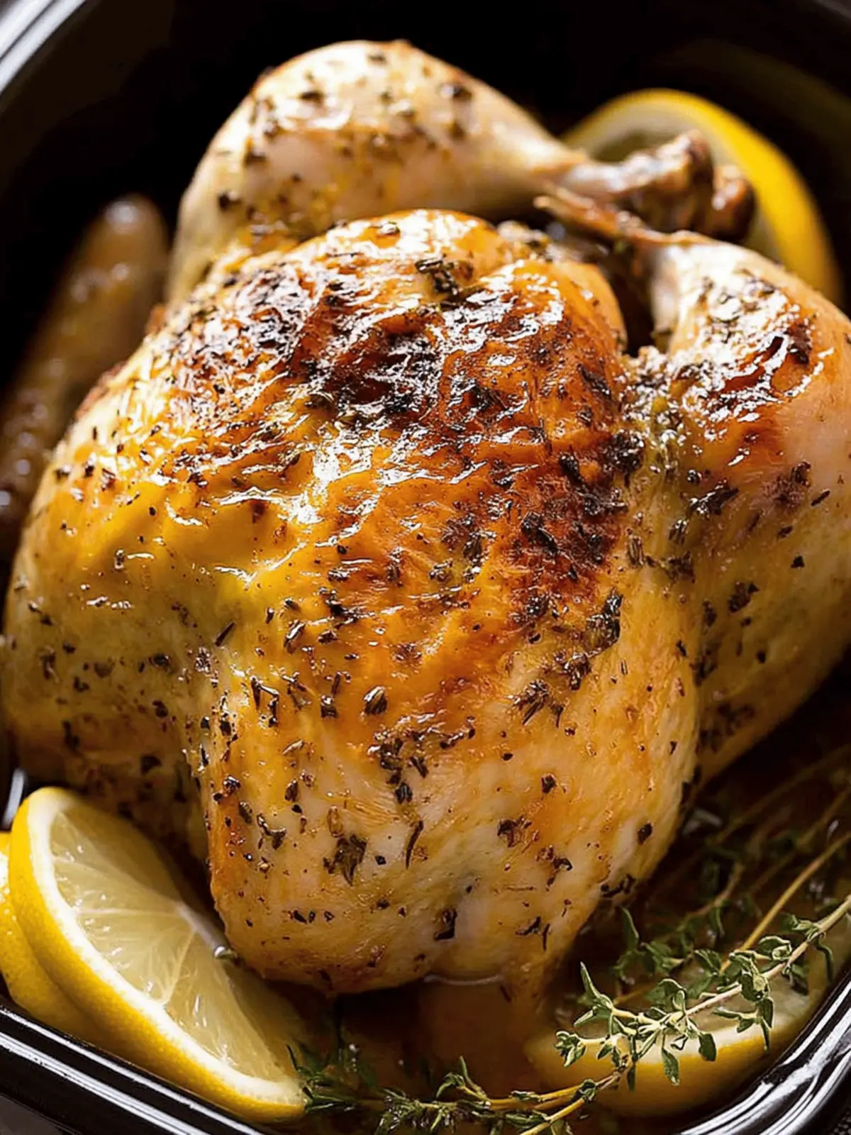 Lemon Garlic Slow Cooker Roast Chicken That's Simply Irresistible 3 Lemon Garlic SLOW COOKER Roast Chicken