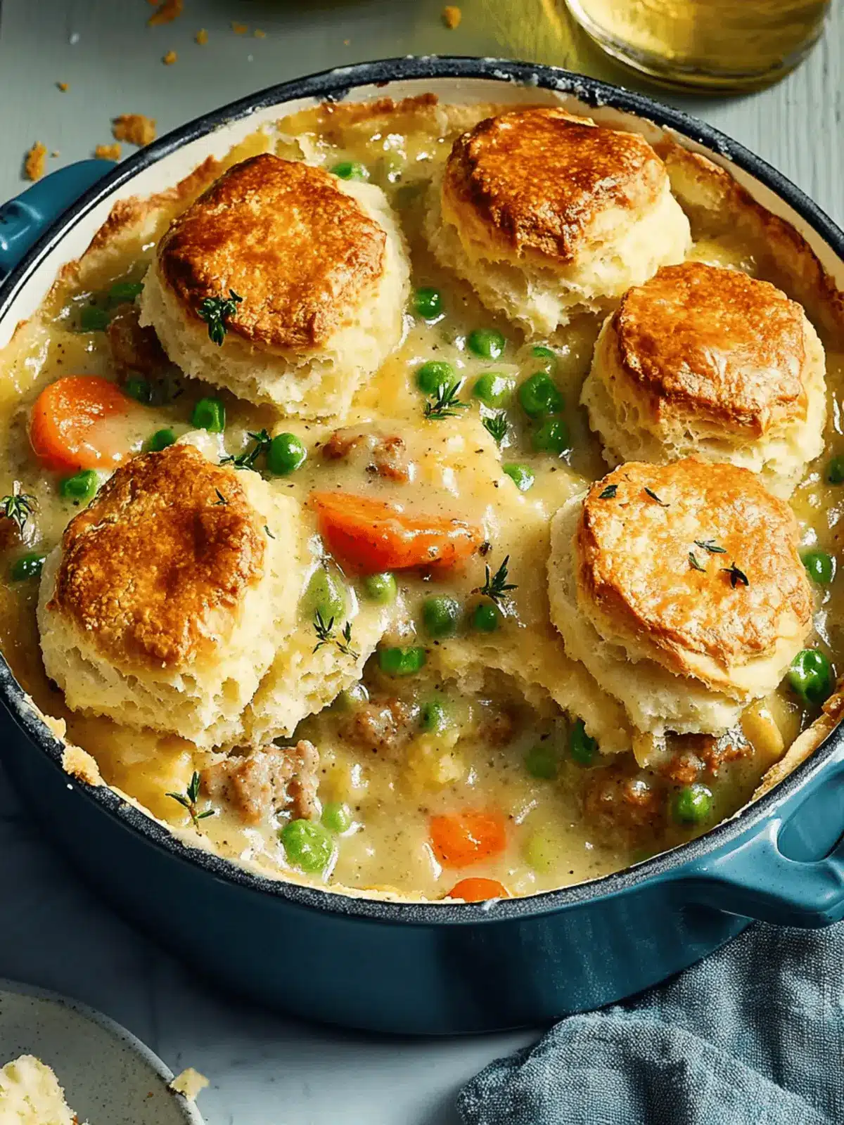 Easy Breakfast Pot Pie with Sausage Gravy & Biscuit Topping Bliss 2 Easy Breakfast Pot Pie with Sausage Gravy & Biscuit Topping