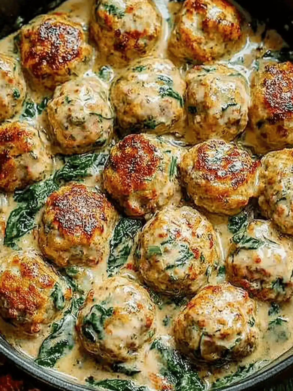 Creamy Spinach Turkey Meatballs for Healthy Comfort Tonight 2 Creamy Spinach Turkey Meatballs