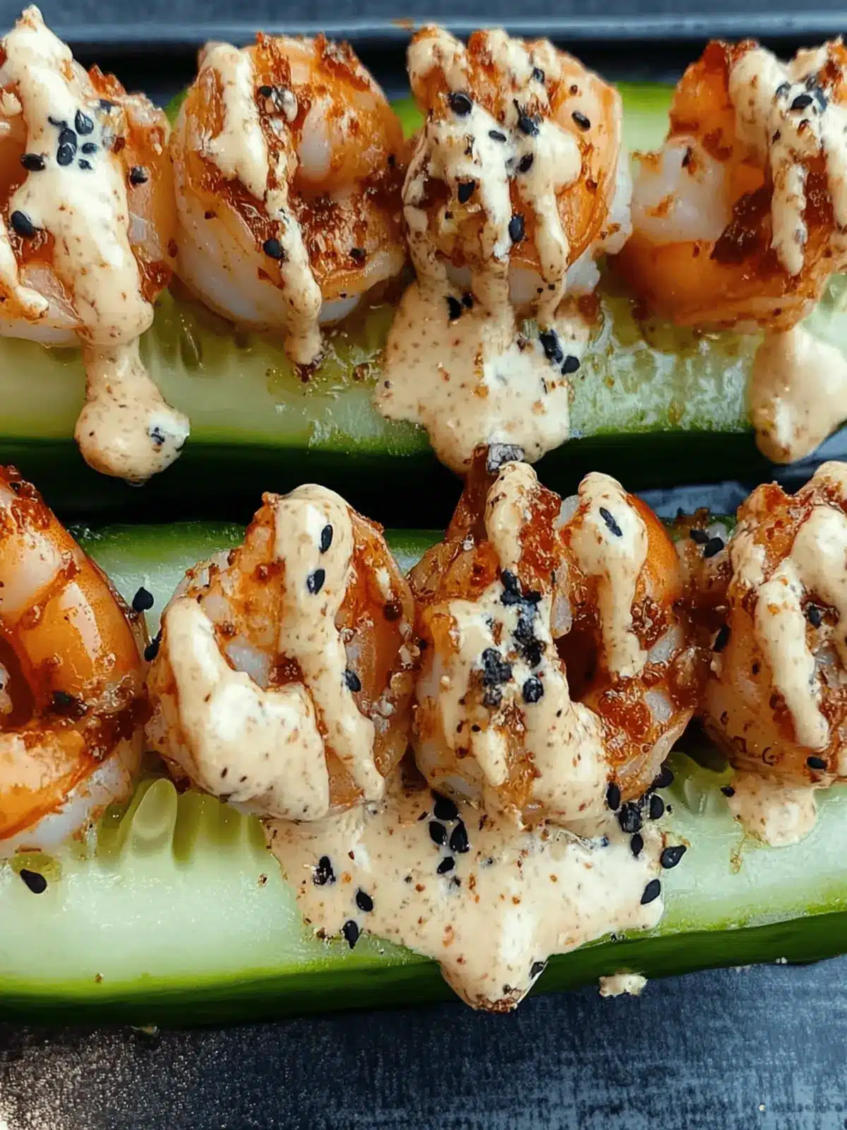 Irresistible Spicy Shrimp Cucumber Sushi Boats You Must Try 4 Spicy Shrimp Cucumber Sushi boats