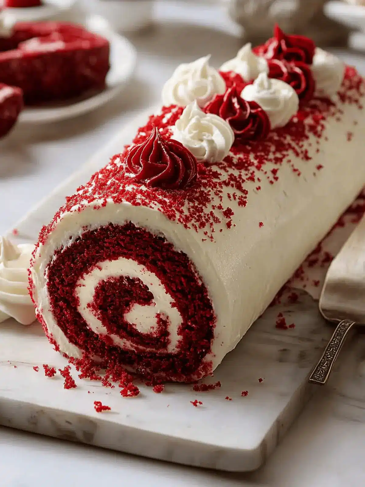Velvety Red Velvet Roll Cake: A Showstopper for Any Occasion 2 Red Velvet Roll Cake