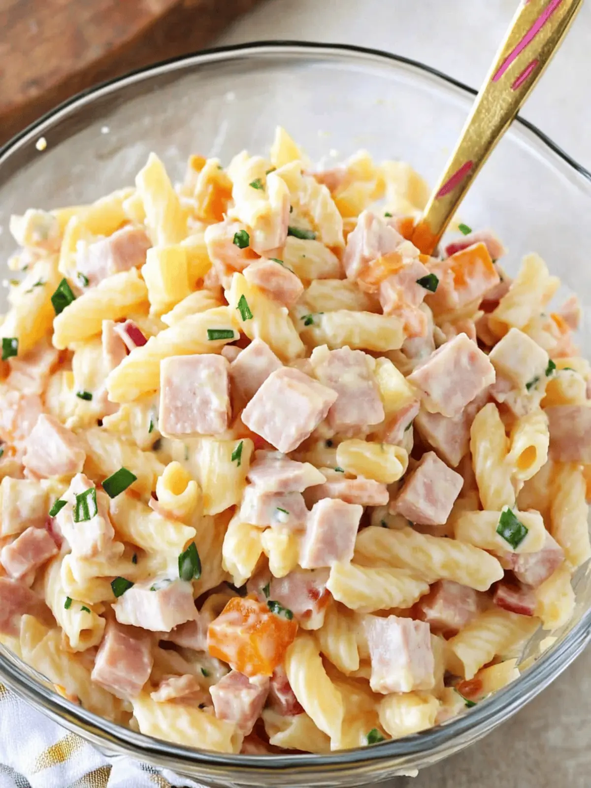 Creamy Ham and Cheese Pasta Salad for Ultimate Comfort Food 4 Creamy Ham and Cheese Pasta Salad