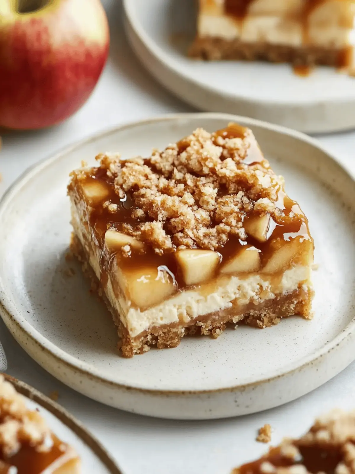 Indulge in Caramel Apple Cheesecake Bars for a Fall Delight 4 Caramel Apple Cheesecake Bars