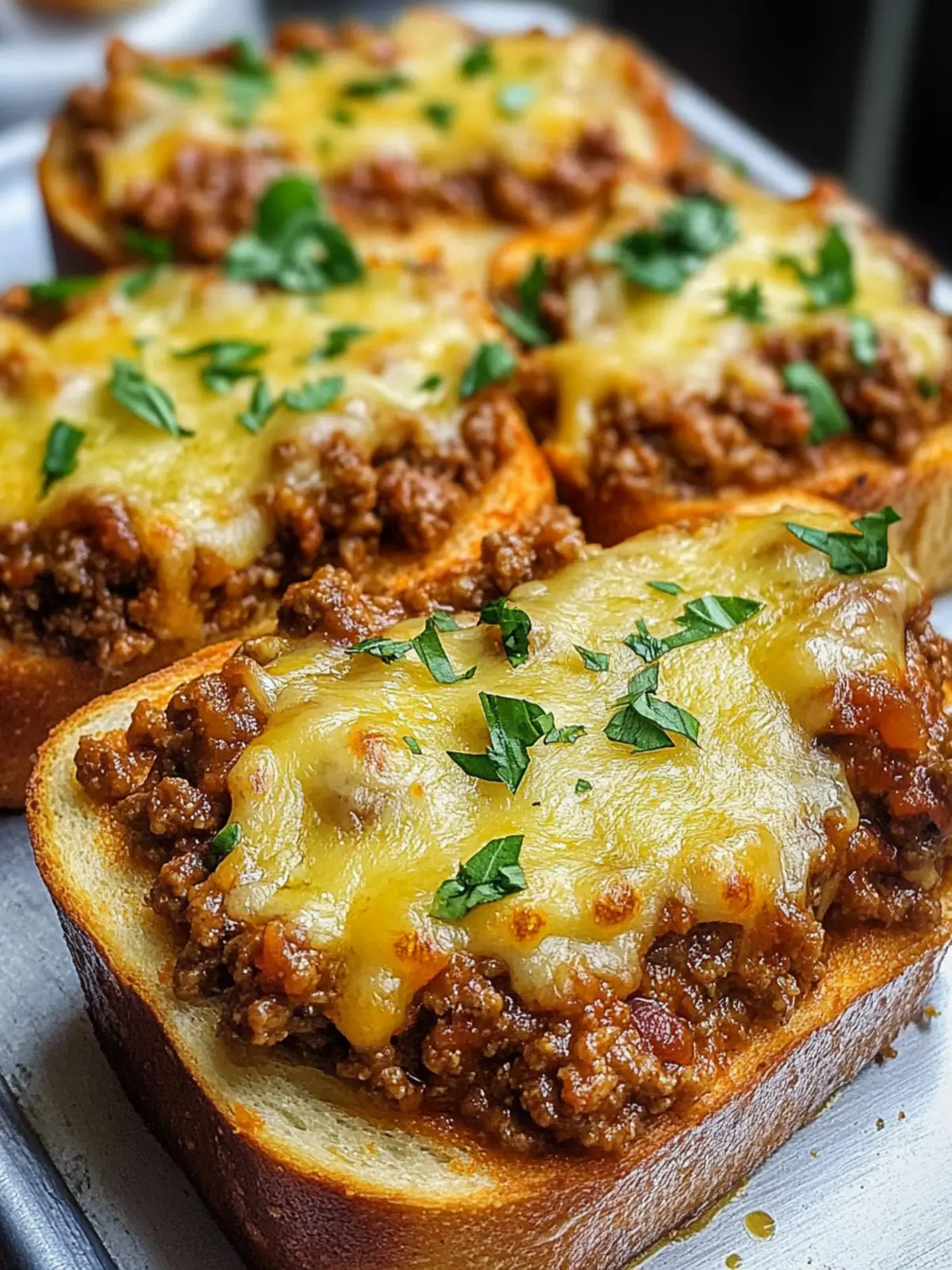 Cheesy Sloppy Joe Garlic Toast for Quick Comfort Food Bliss 4 Cheesy Sloppy Joe Garlic Toast