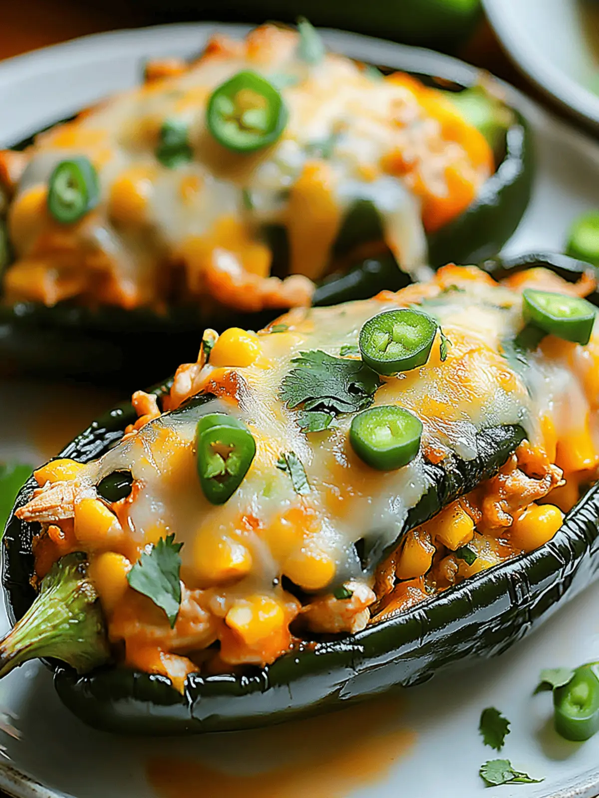 Cheesy Chicken and Corn Stuffed Poblano Peppers Delight 2 Cheesy Chicken and Corn Stuffed Poblano Peppers