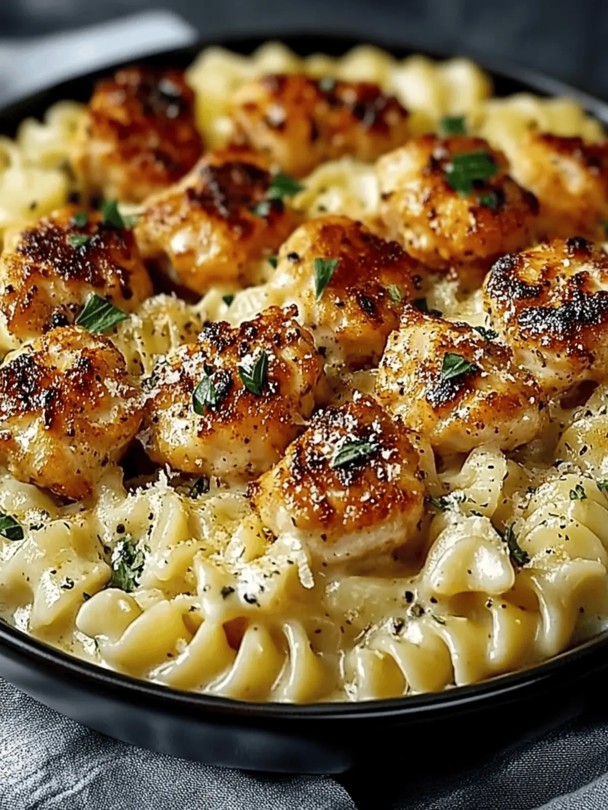 Garlic Parmesan Chicken Bites with Creamy Rotini Delight 2 Garlic Parmesan Chicken Bites with Creamy Rotini