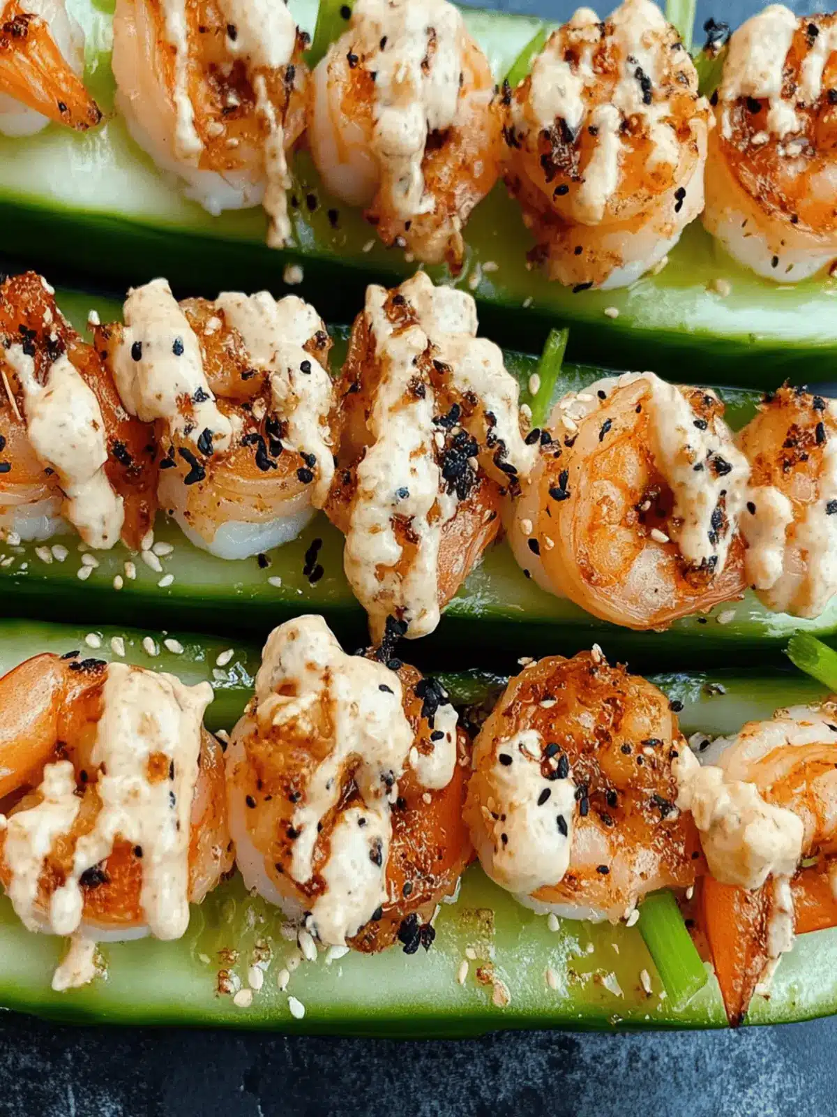 Irresistible Spicy Shrimp Cucumber Sushi Boats You Must Try 2 Spicy Shrimp Cucumber Sushi boats