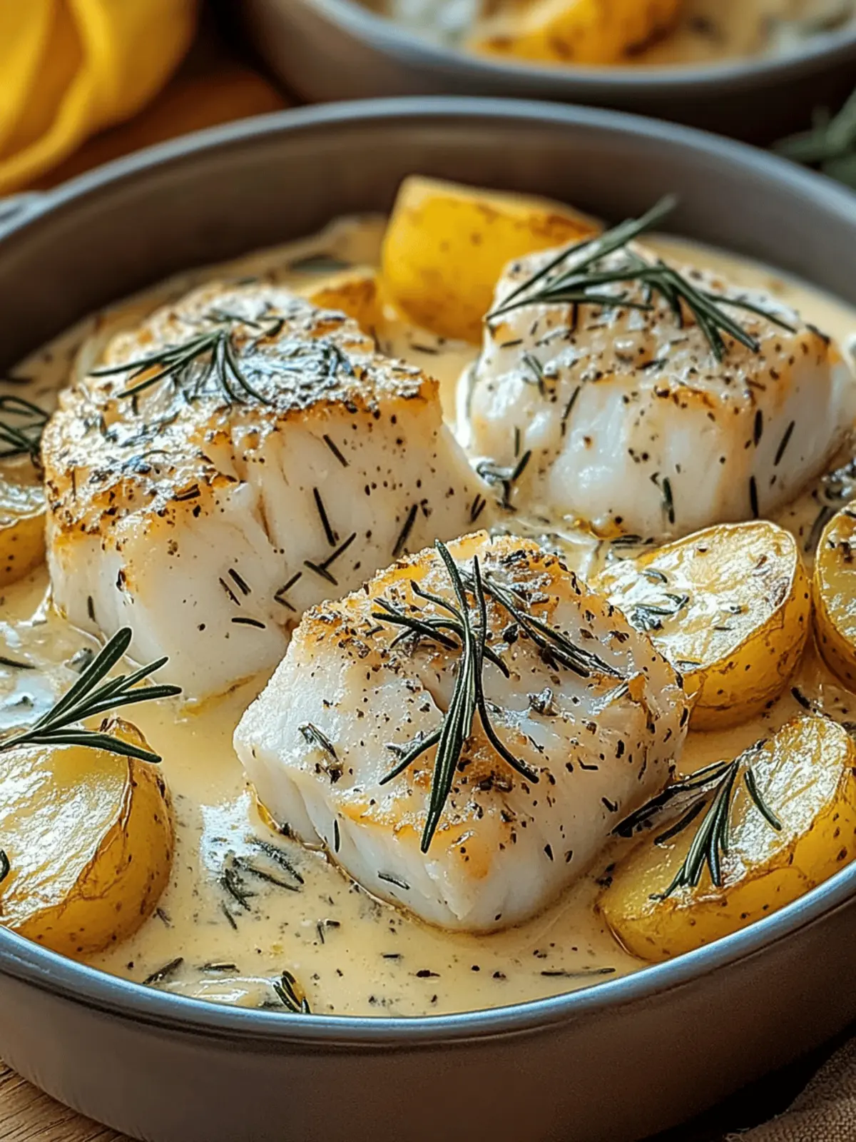 Rosemary Cream Sauce Cod & Potatoes: Comfort Food Bliss 2 Rosemary Cream Sauce Cod & Potatoes