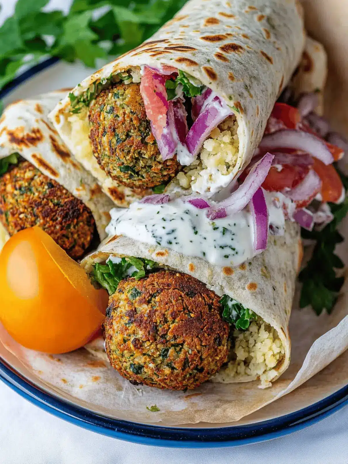 Delicious Vegan Falafel Wraps with Creamy Tahini Bliss 4 Falafel Wrap