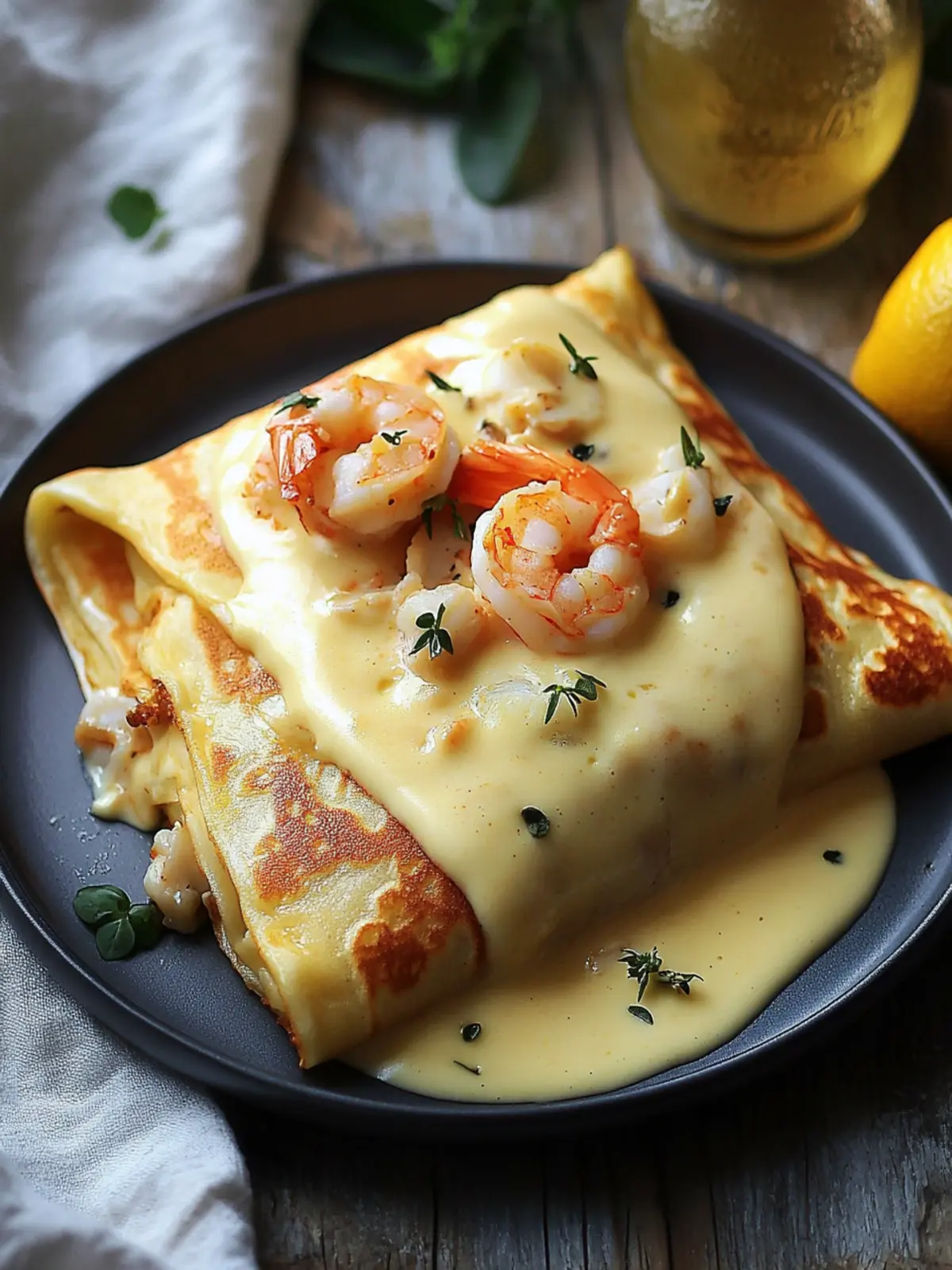 Gourmet Seafood Crepes with Creamy B chamel Bliss 3 Gourmet Seafood Crepes with Homemade B chamel Sauce