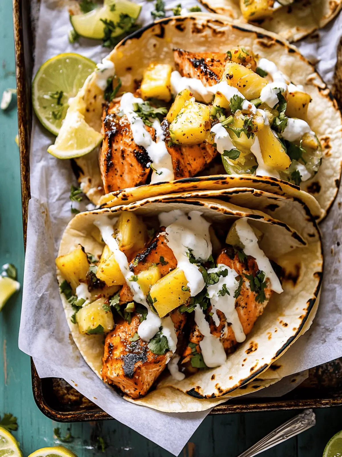 Sheet Pan Chipotle Salmon Tacos with Pineapple Salsa Delight 2 Sheet Pan Chipotle Salmon Tacos with Pineapple Jalape o Salsa.