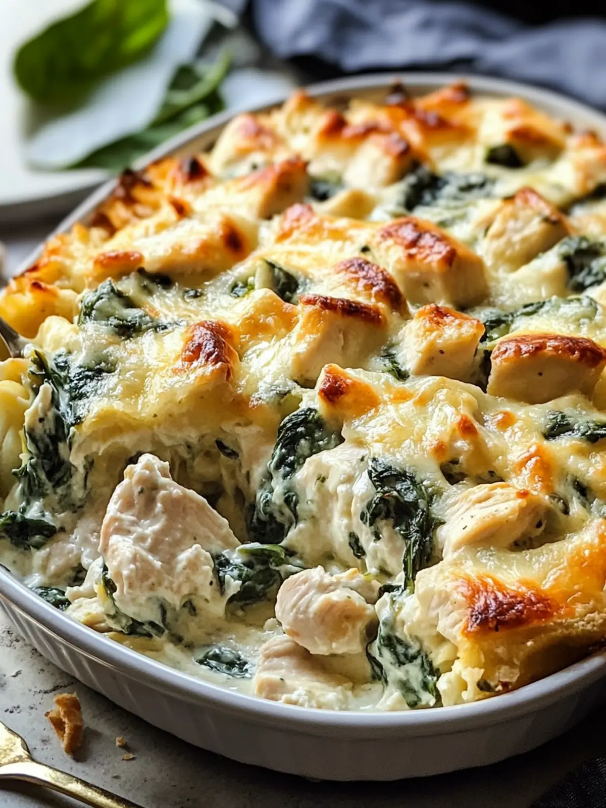 Creamy Chicken and Spinach Casserole with Cream Cheese Delight 4 Chicken and Spinach Casserole with Cream Cheese