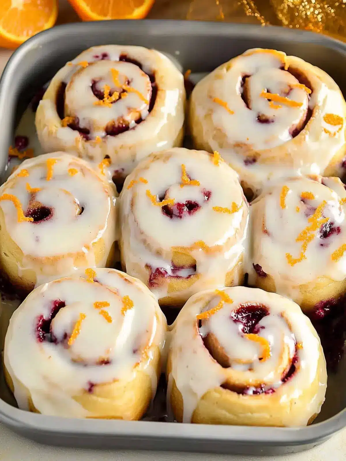 Soft Cranberry Cinnamon Rolls with Orange Glaze for Holidays 3 Cranberry Cinnamon Rolls with Orange Glaze