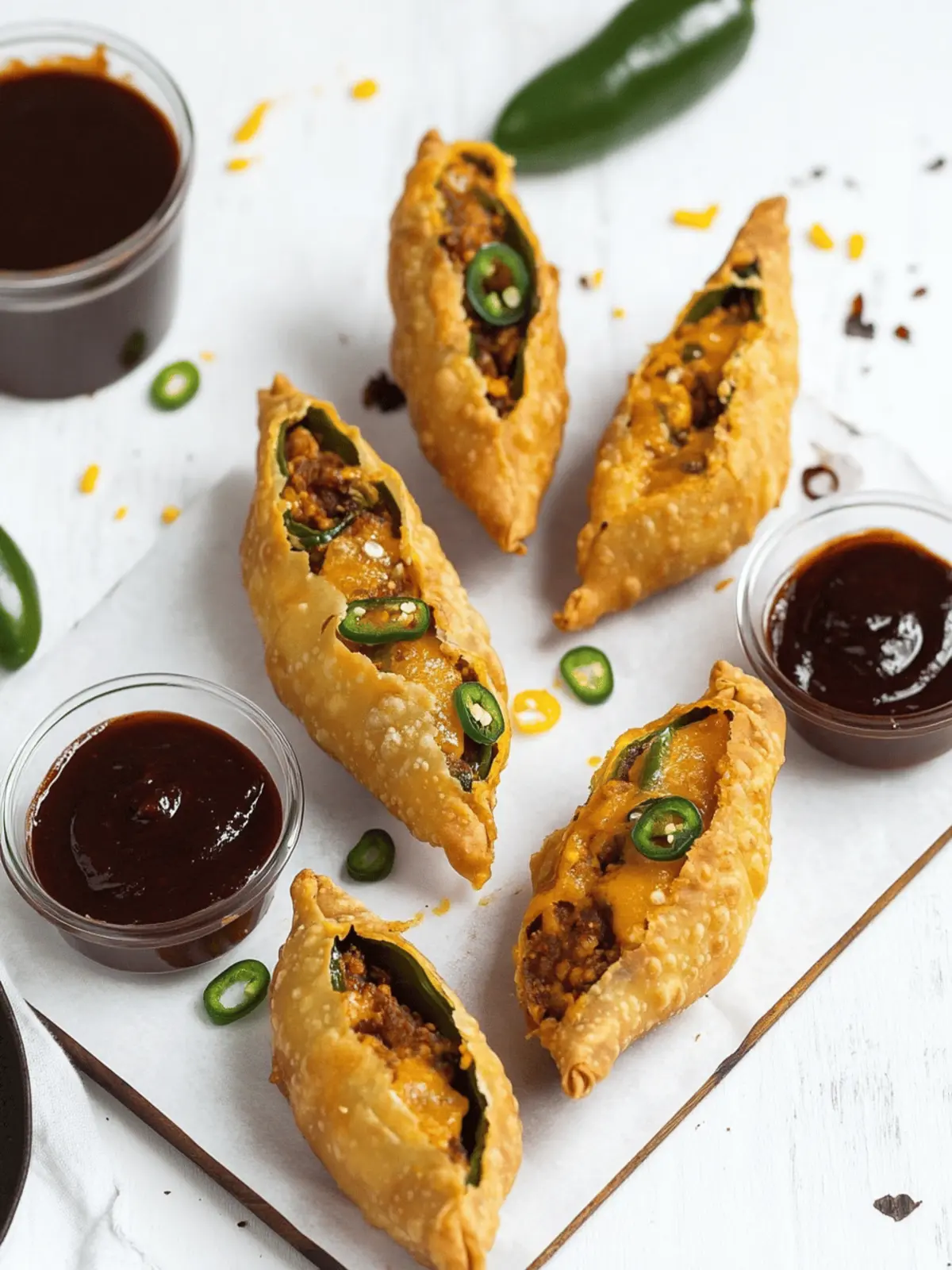 Cheesy Samosa Jalapeno Poppers with Spooky Halloween Flair 3 Cheesy Samosa Jalapeno Poppers (with Halloween variation)