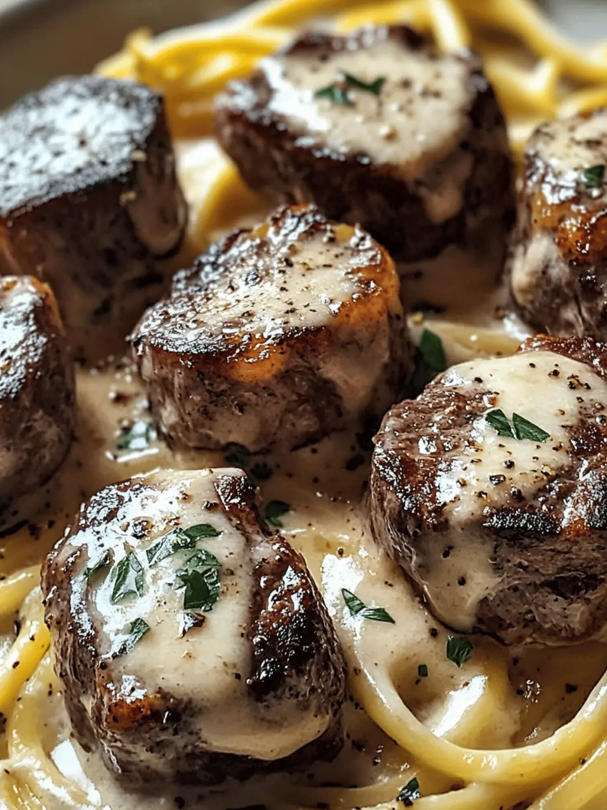 Cheesy Garlic Steak Bites: A Creamy Linguine Delight 2 Cheesy Garlic Steak Bites