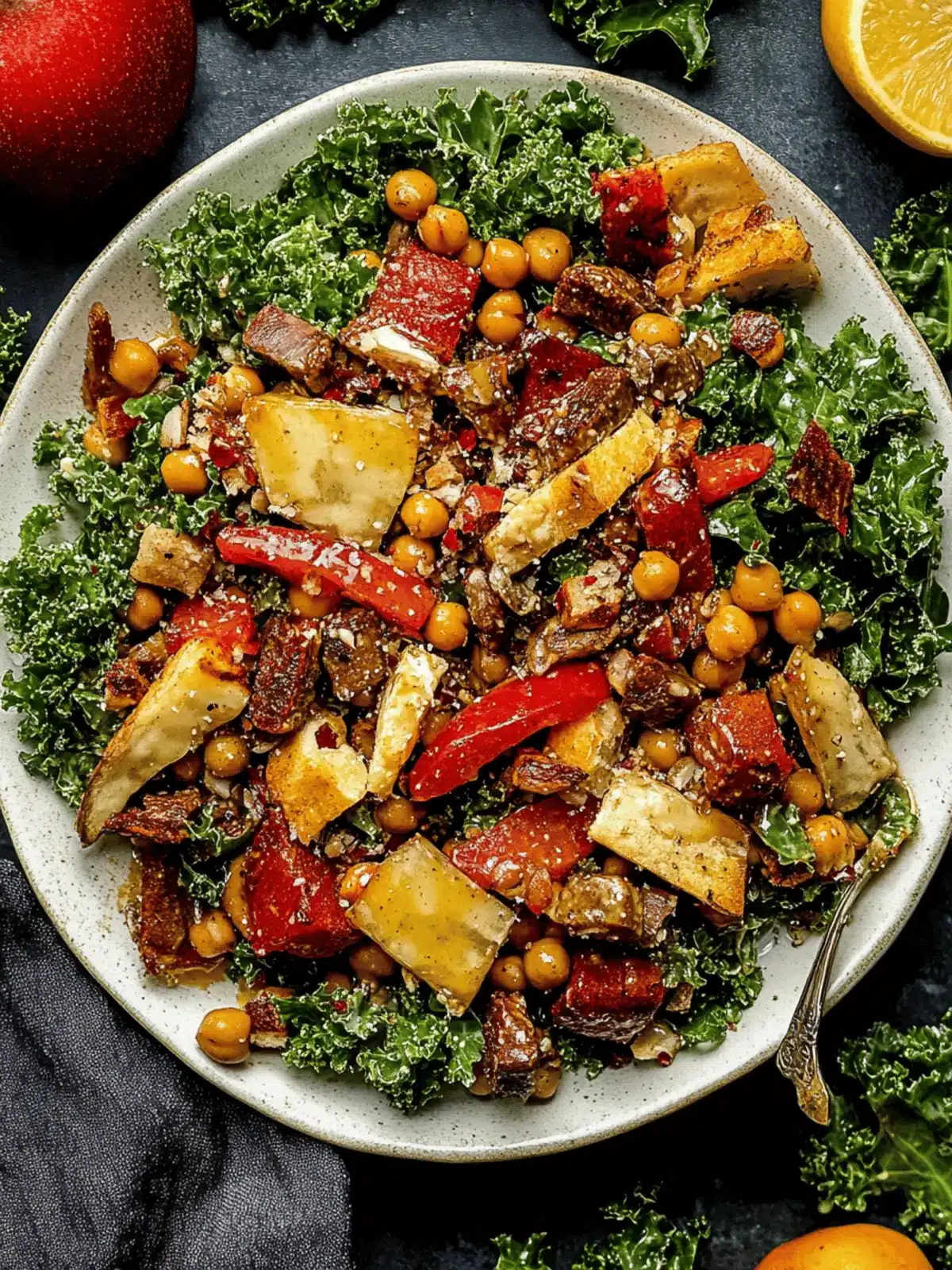 Fall Harvest BBQ Chickpea Kale Salad with a Zesty Twist 4 Fall Harvest BBQ Chickpea Kale Salad with Honey Mustard Dressing