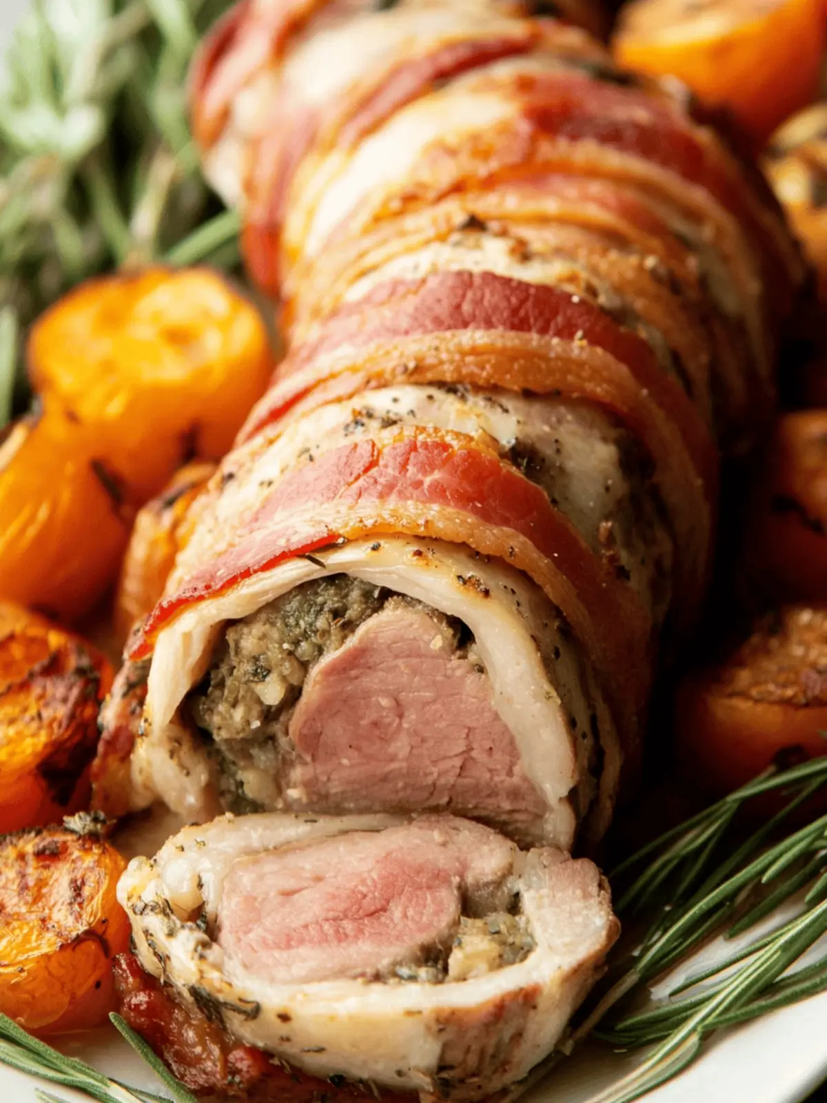 Savory Stuffed Pork Tenderloin Wrapped in Bacon Bliss 3 Stuffed Pork Tenderloin Wrapped in Bacon