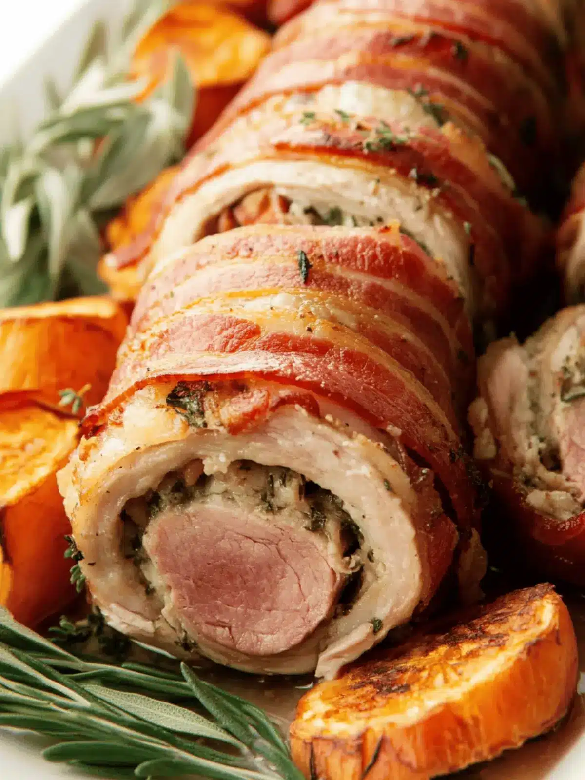 Savory Stuffed Pork Tenderloin Wrapped in Bacon Bliss 4 Stuffed Pork Tenderloin Wrapped in Bacon
