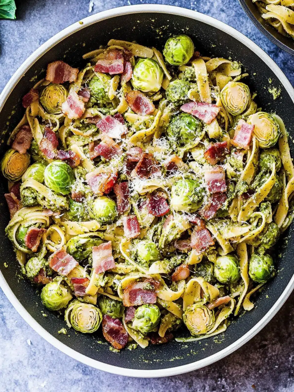 Brussels Sprouts and Bacon Pesto Pasta: Quick Hearty Delight 3 Brussels Sprouts and Bacon Pesto Pasta