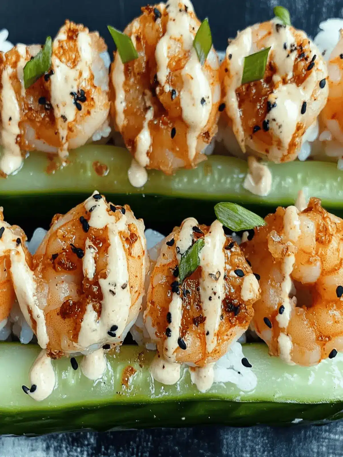 Irresistible Spicy Shrimp Cucumber Sushi Boats You Must Try 3 Spicy Shrimp Cucumber Sushi boats