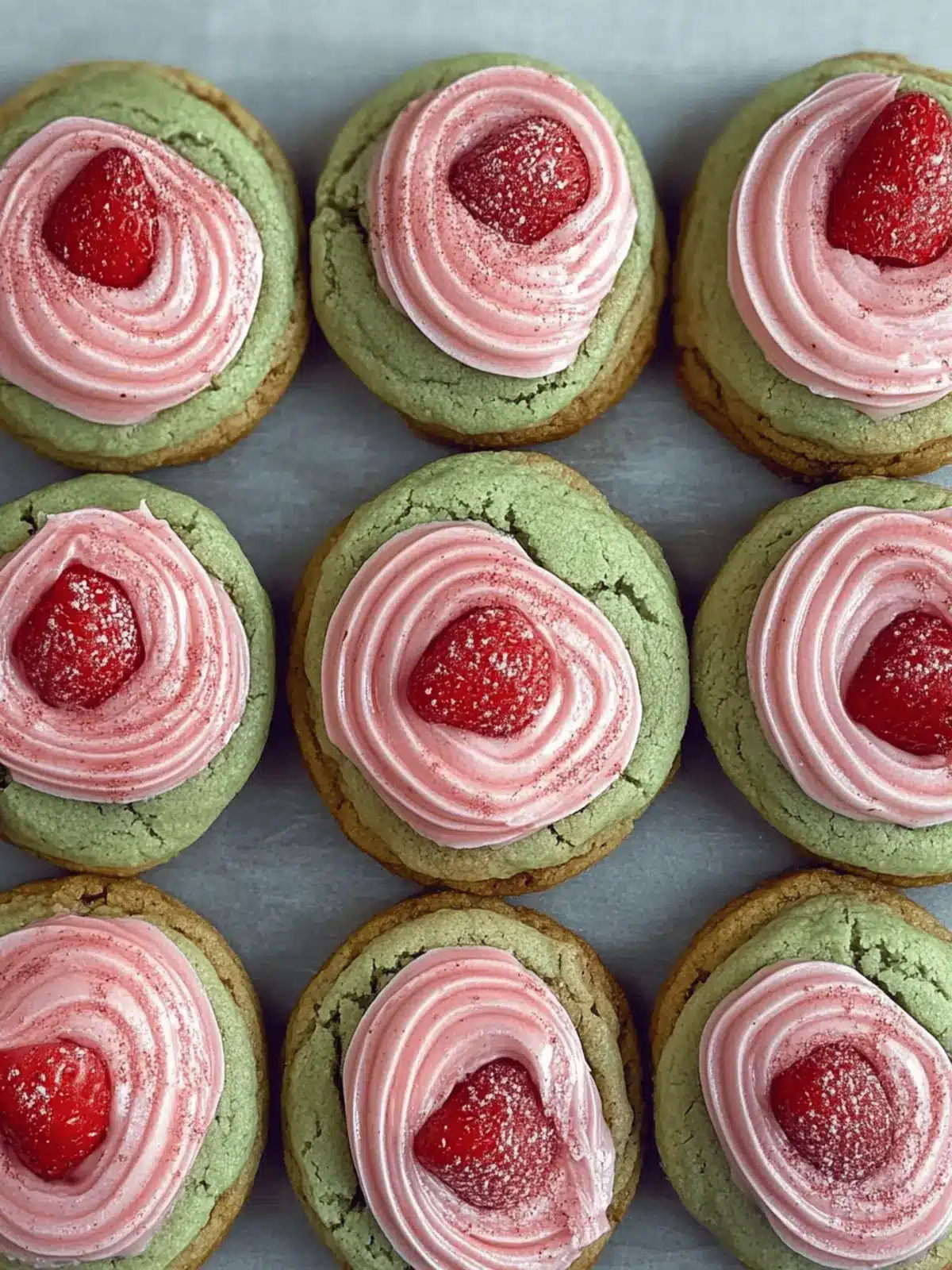 Irresistibly Soft Strawberry Matcha Cookies with Frosting 4 Strawberry Matcha Cookies