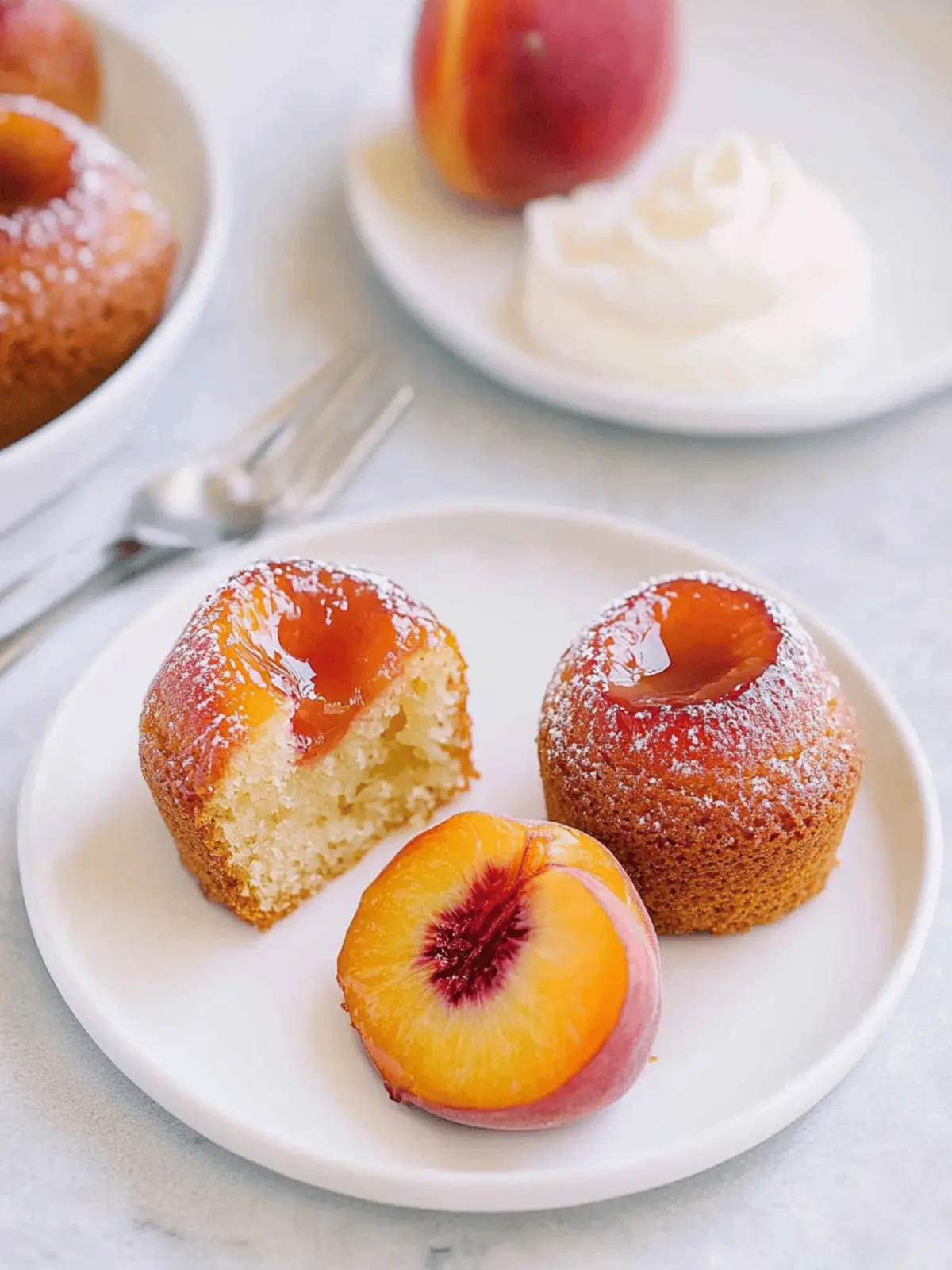 Irresistibly Moist Peach Upside Down Mini Cakes to Savor 2 Peach Upside Down Mini Cakes