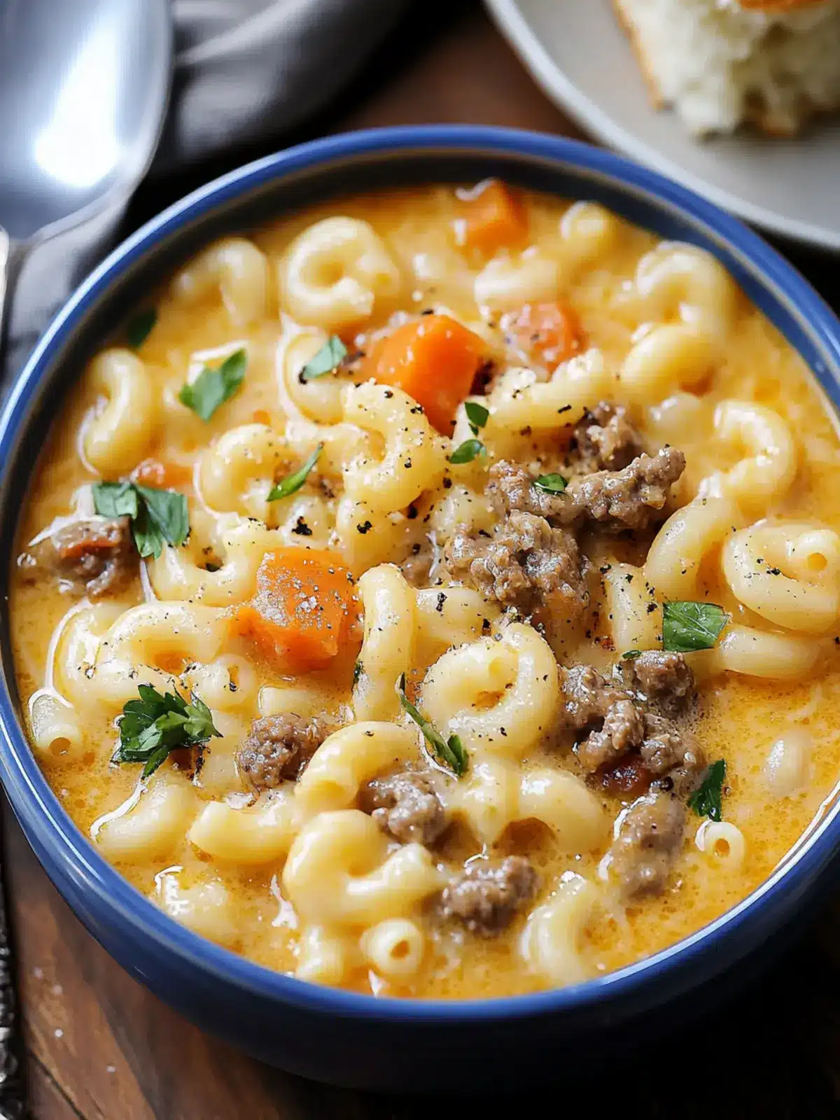 One Pot Macaroni Cheeseburger Soup for Cozy Nights 2 One Pot Macaroni Cheeseburger Soup