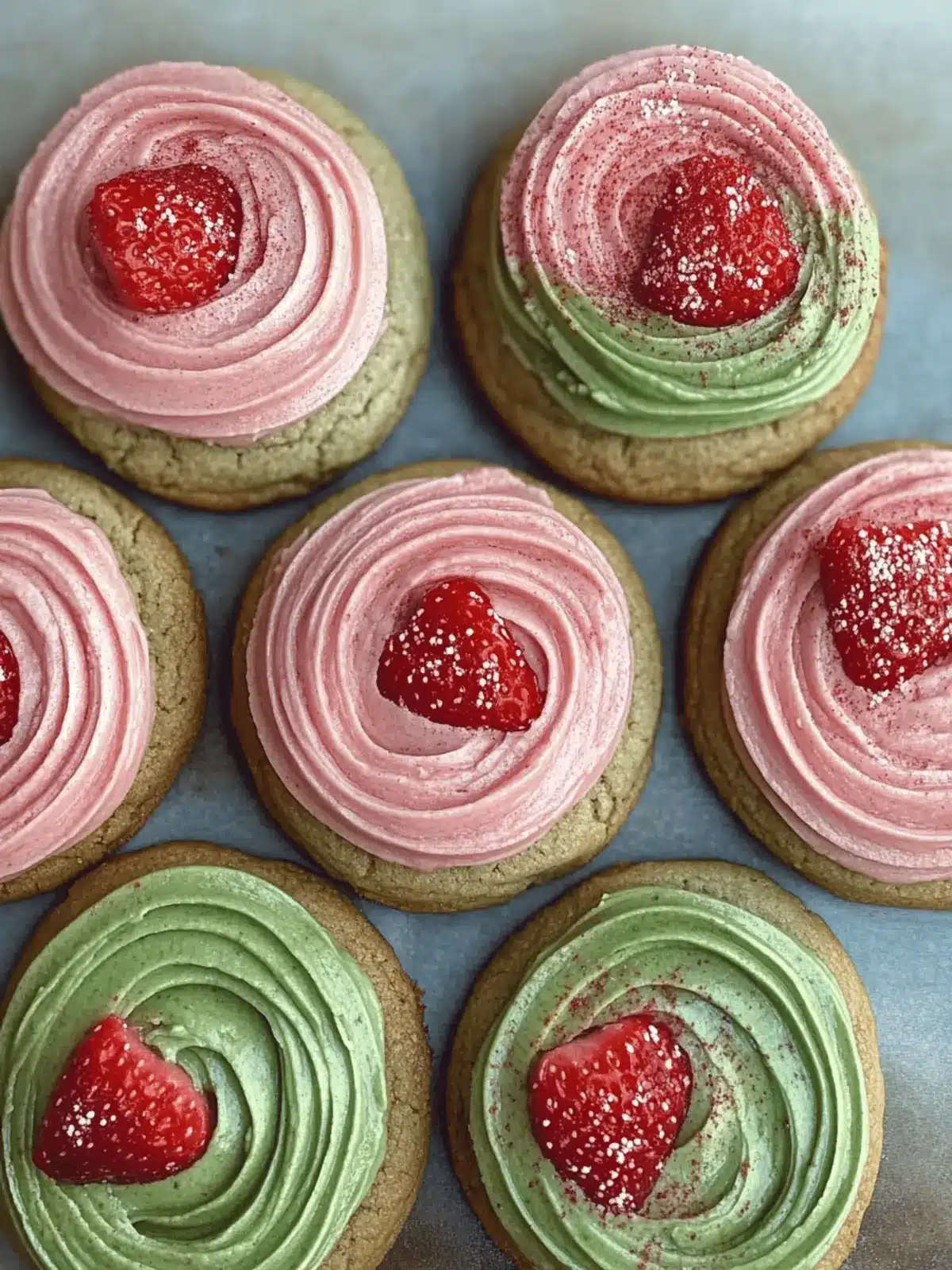 Irresistibly Soft Strawberry Matcha Cookies with Frosting 2 Strawberry Matcha Cookies