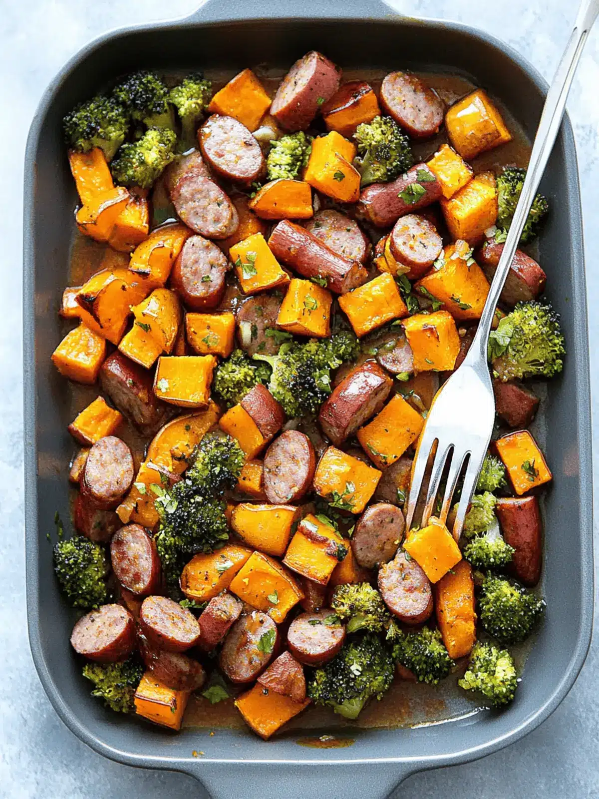 Sausage and Sweet Potatoes with Honey Garlic Sauce Magic 3 Sausage and Sweet Potatoes with Honey Garlic Sauce