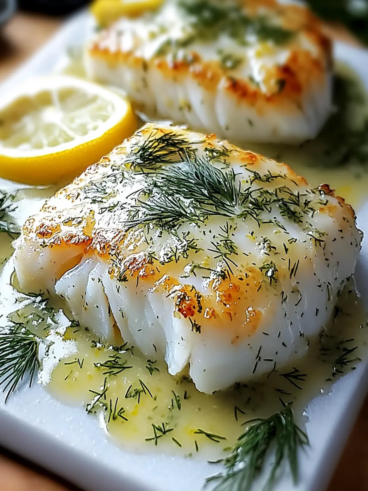 Delicious Baked Cod with Lemon Dill Sauce: A 20-Minute Wonder 2 Delicious Baked Cod with Lemon Dill Sauce
